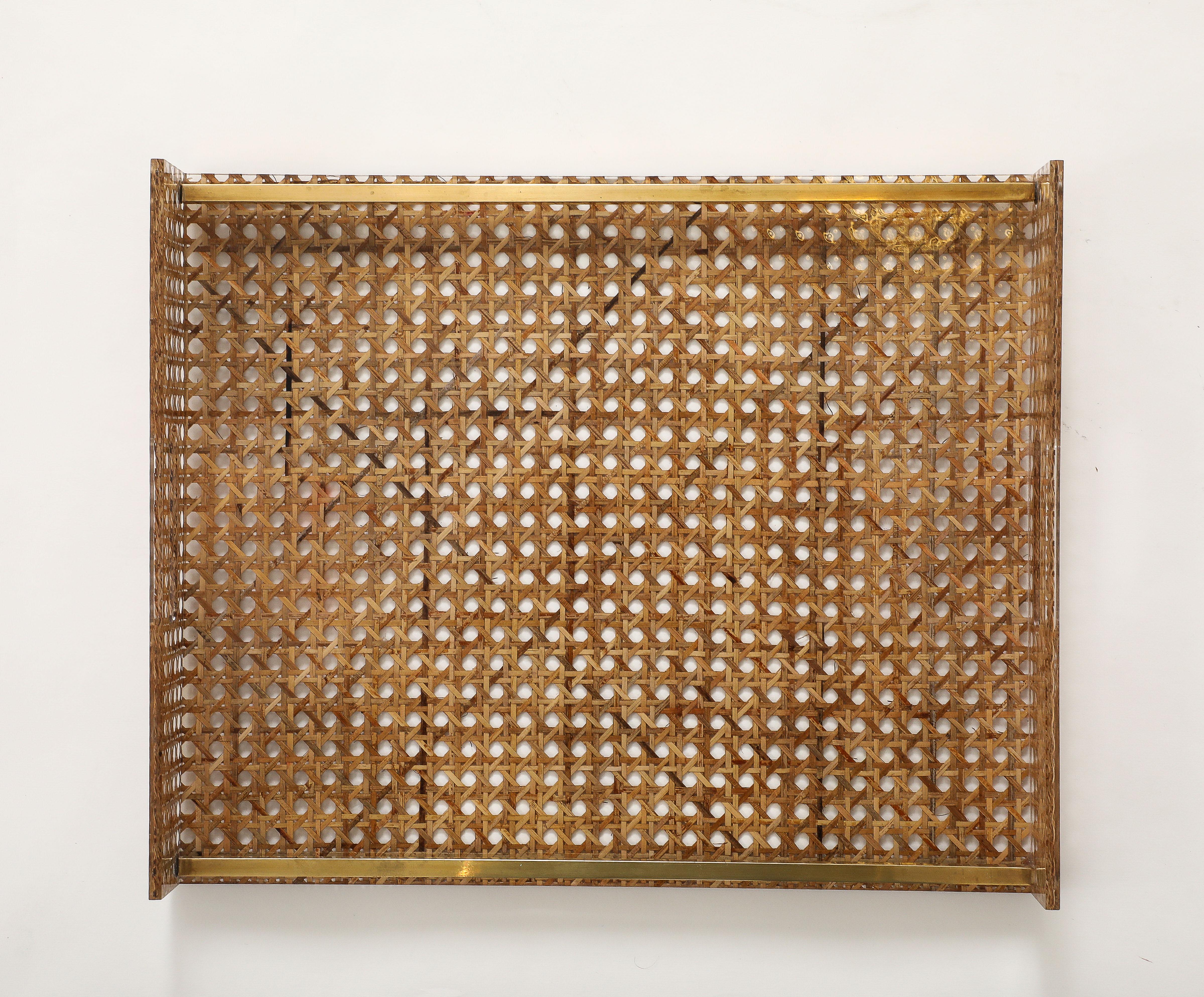 Christian Dior Cane, Brass, Plexiglass Tray, France, c. 1950-70 9