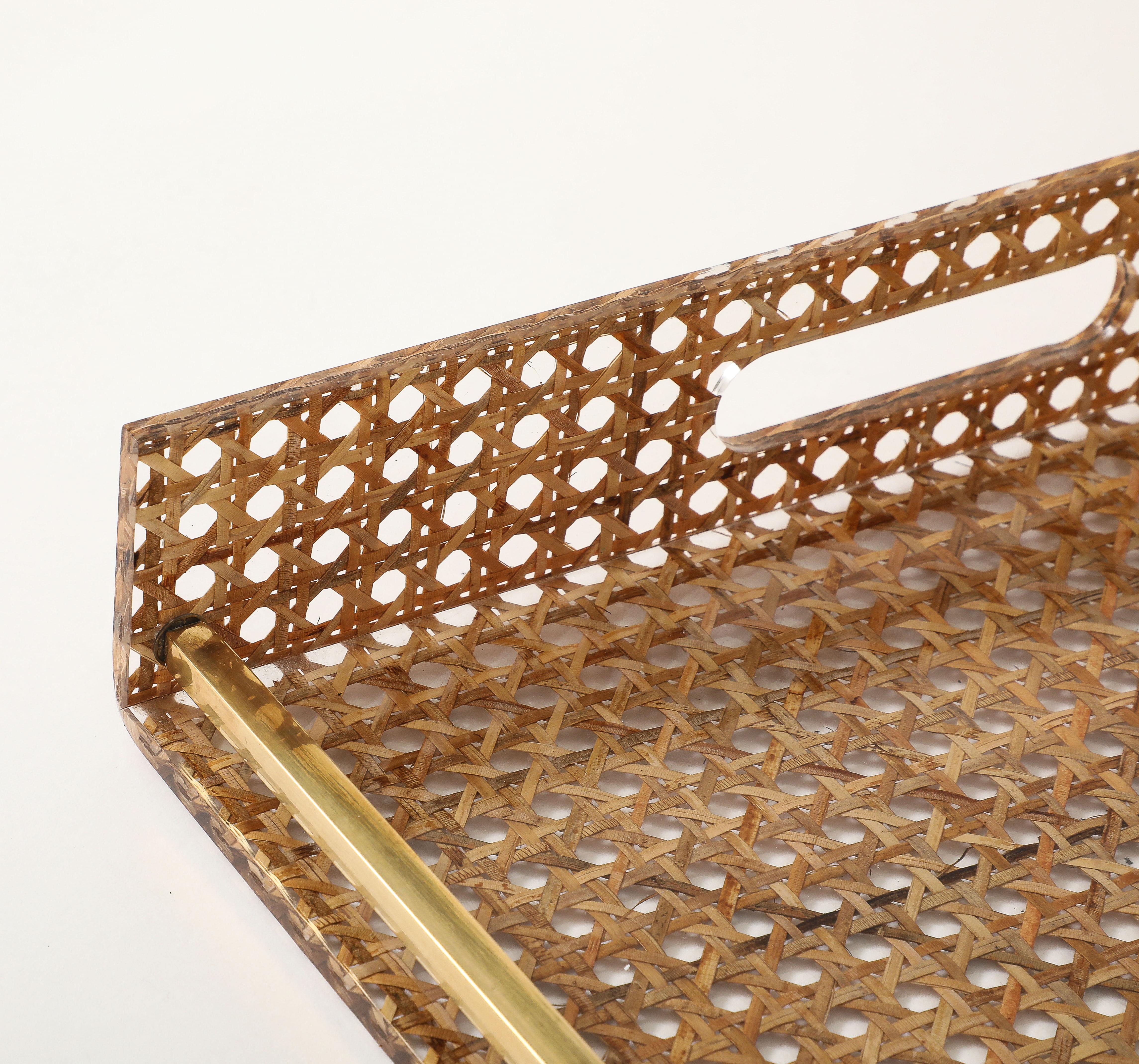 Christian Dior Cane, Brass, Plexiglass Tray, France, c. 1950-70 3
