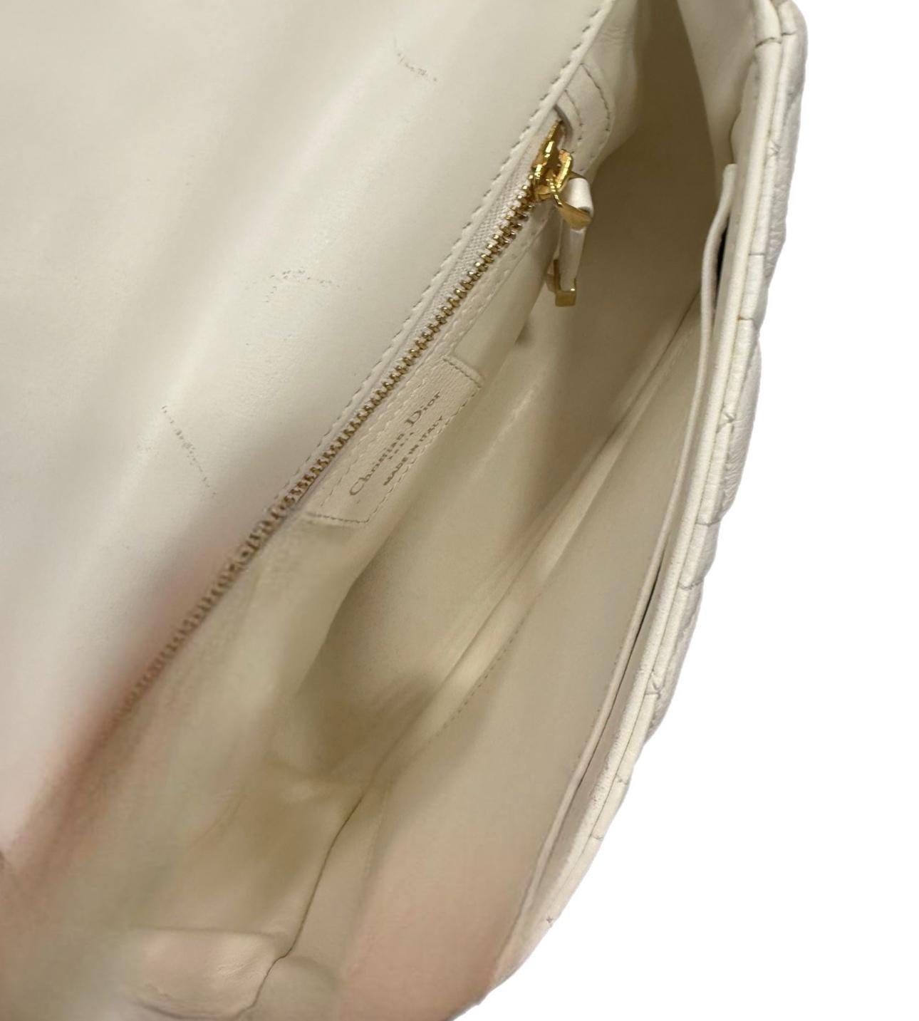 Christian Dior Bolso Cannage Caro Piel de Becerro Marfil en venta 3
