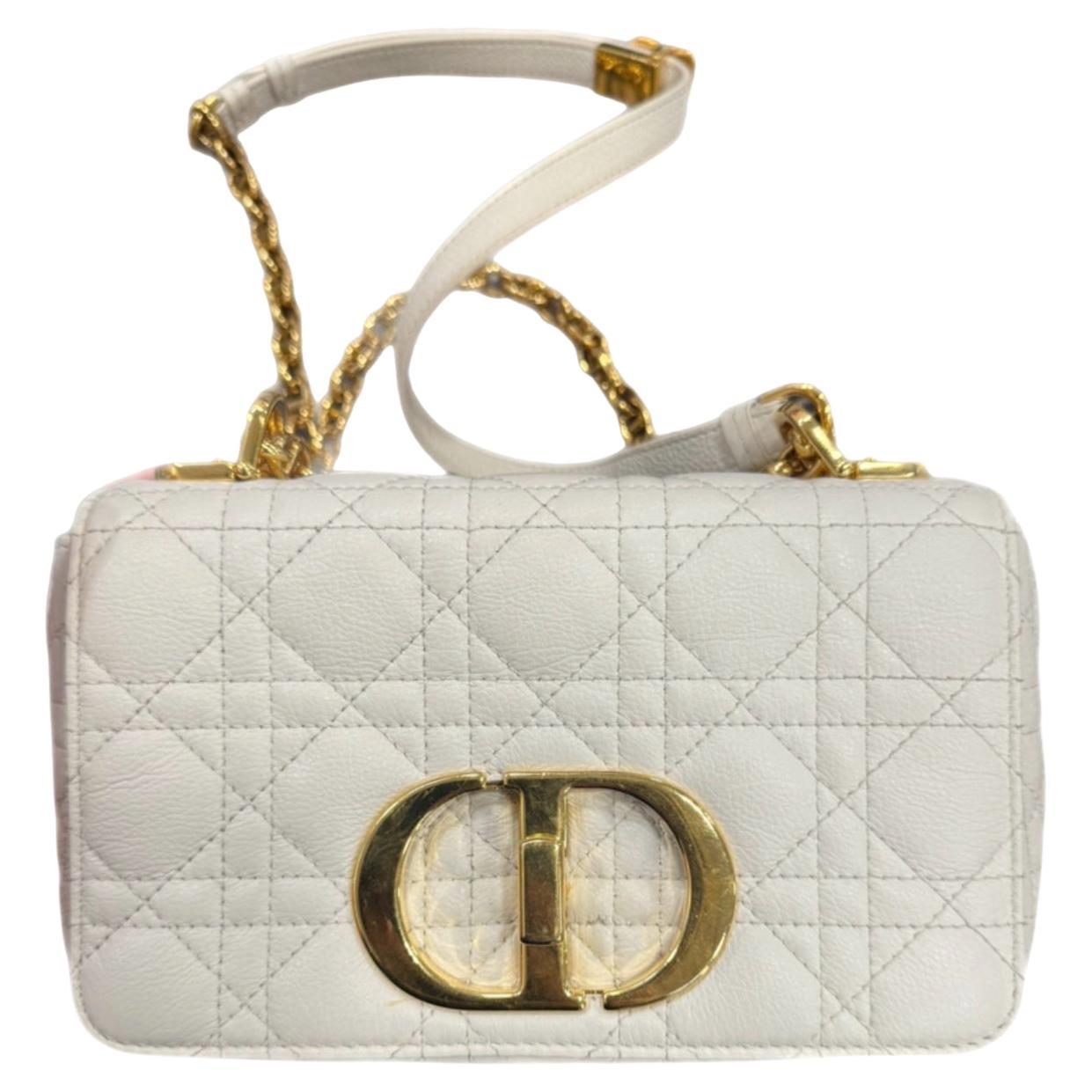Christian Dior Bolso Cannage Caro Piel de Becerro Marfil en venta