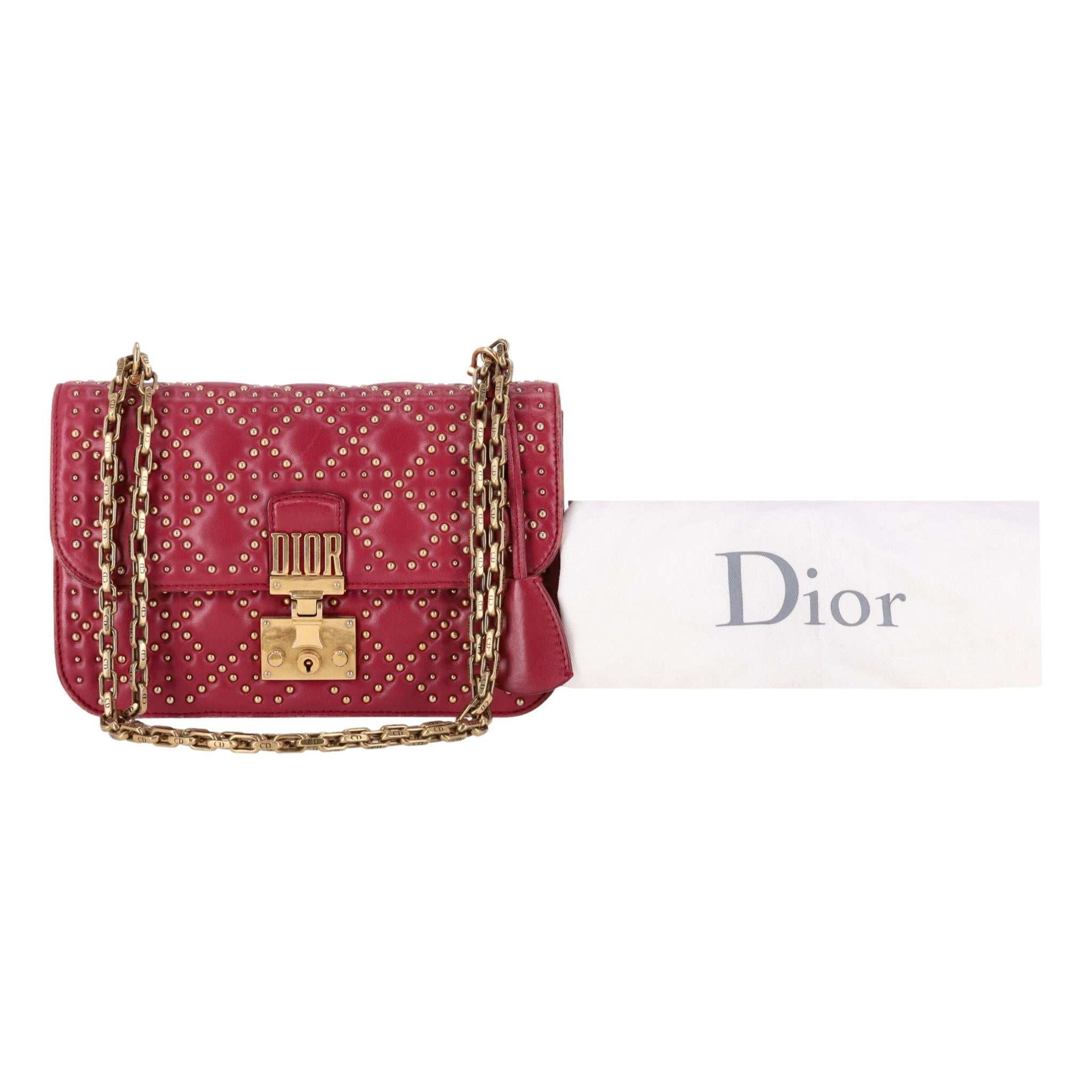 Brown Christian Dior Cannage Dioraddict Large Studded Bag For Sale