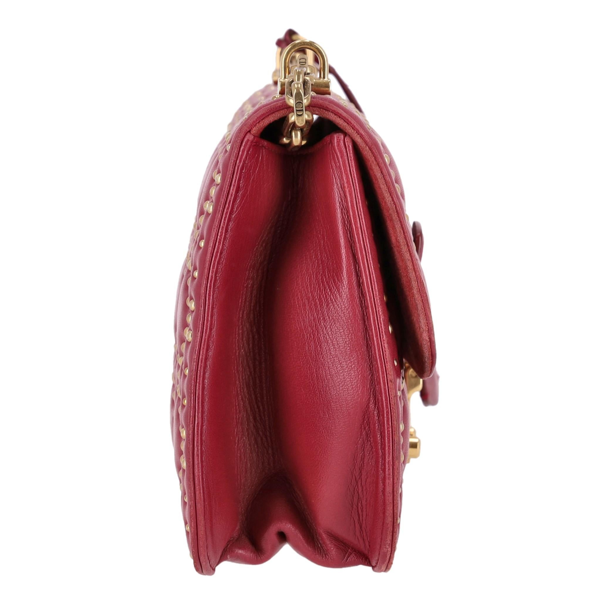 Christian Dior Cannage Dioraddict Large Studded Bag In Good Condition For Sale In London, GB