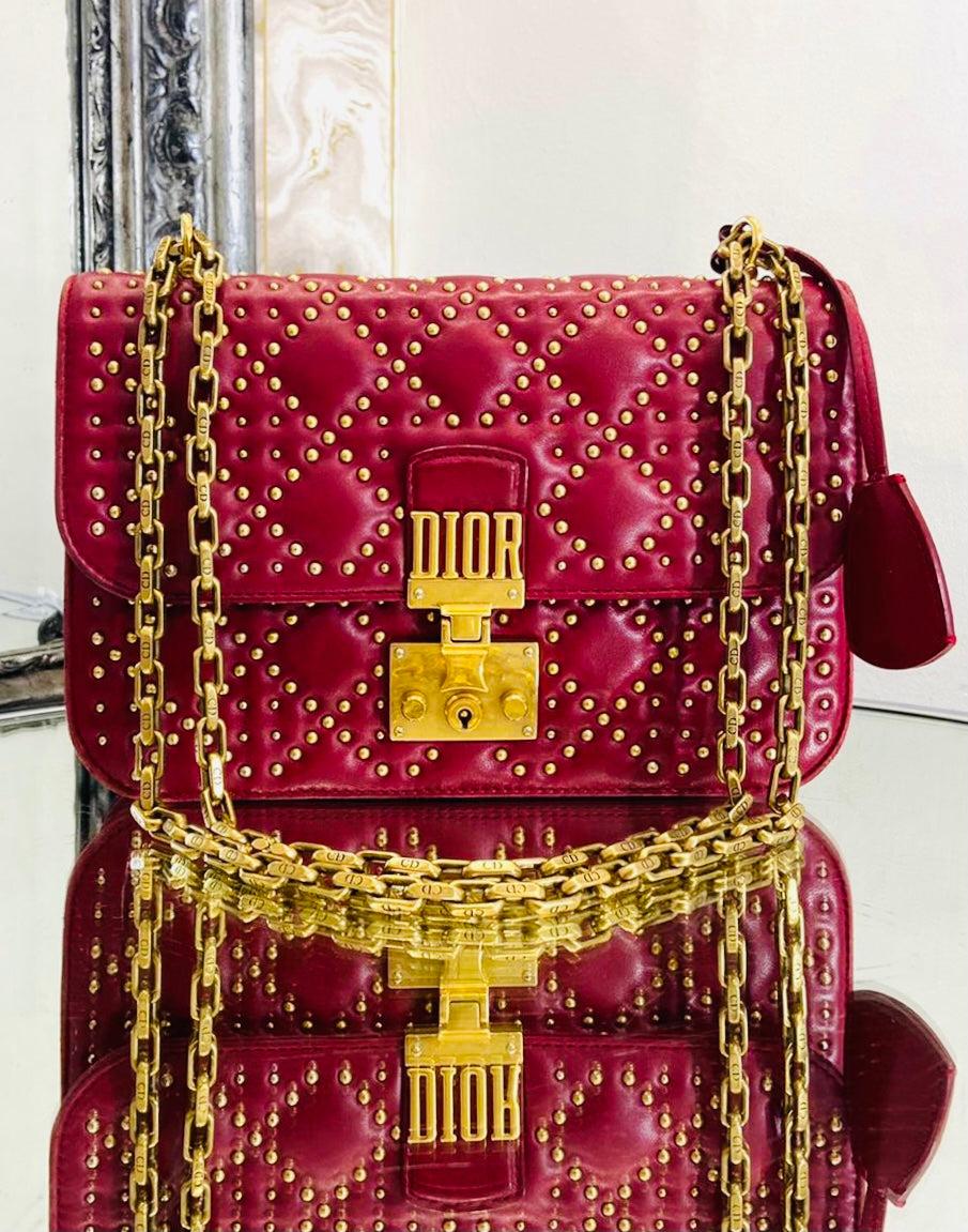 Christian Dior Cannage Dioraddict Studded Bag In Good Condition For Sale In London, GB