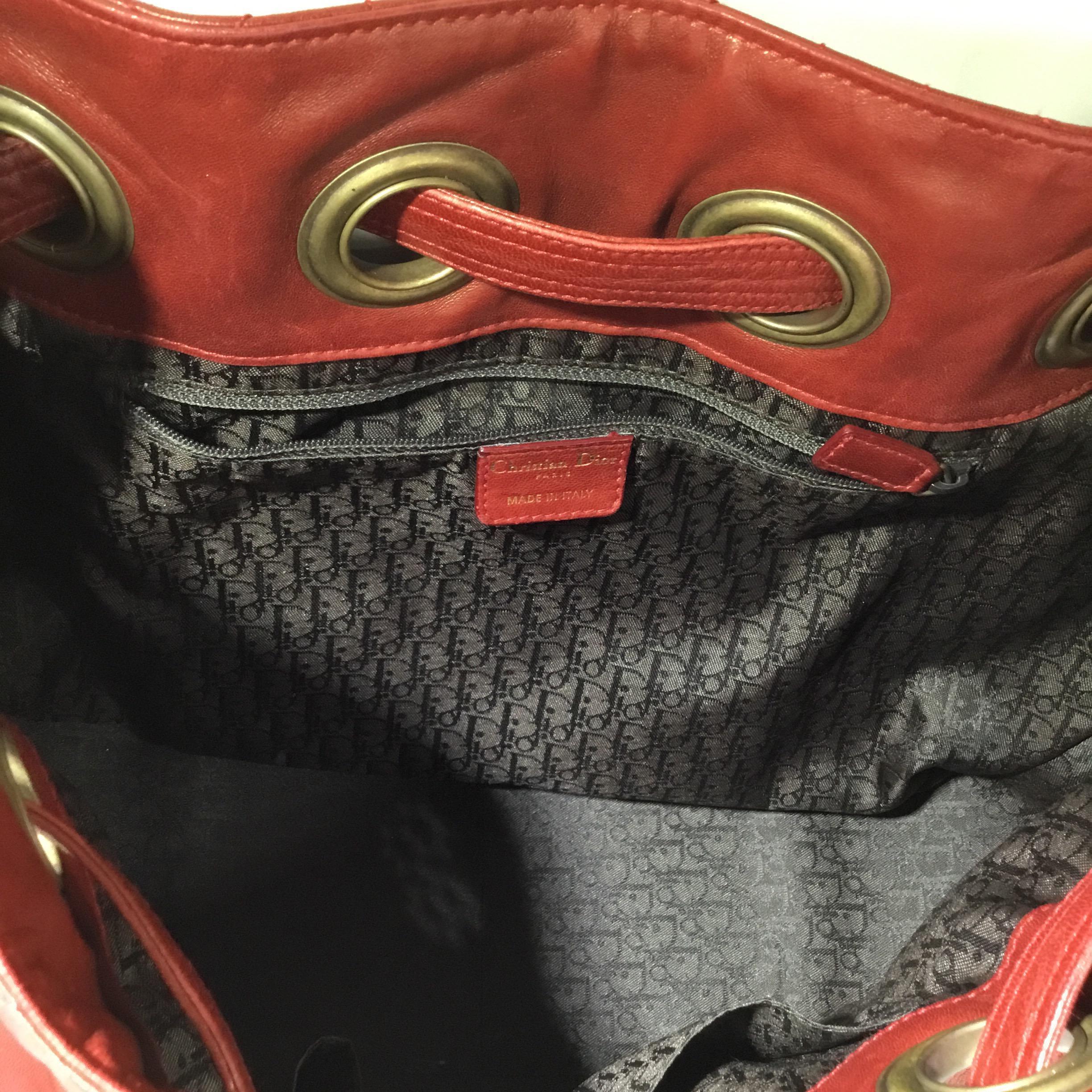 Christian Dior Cannage Leather Bucket Bag / Backpack 3
