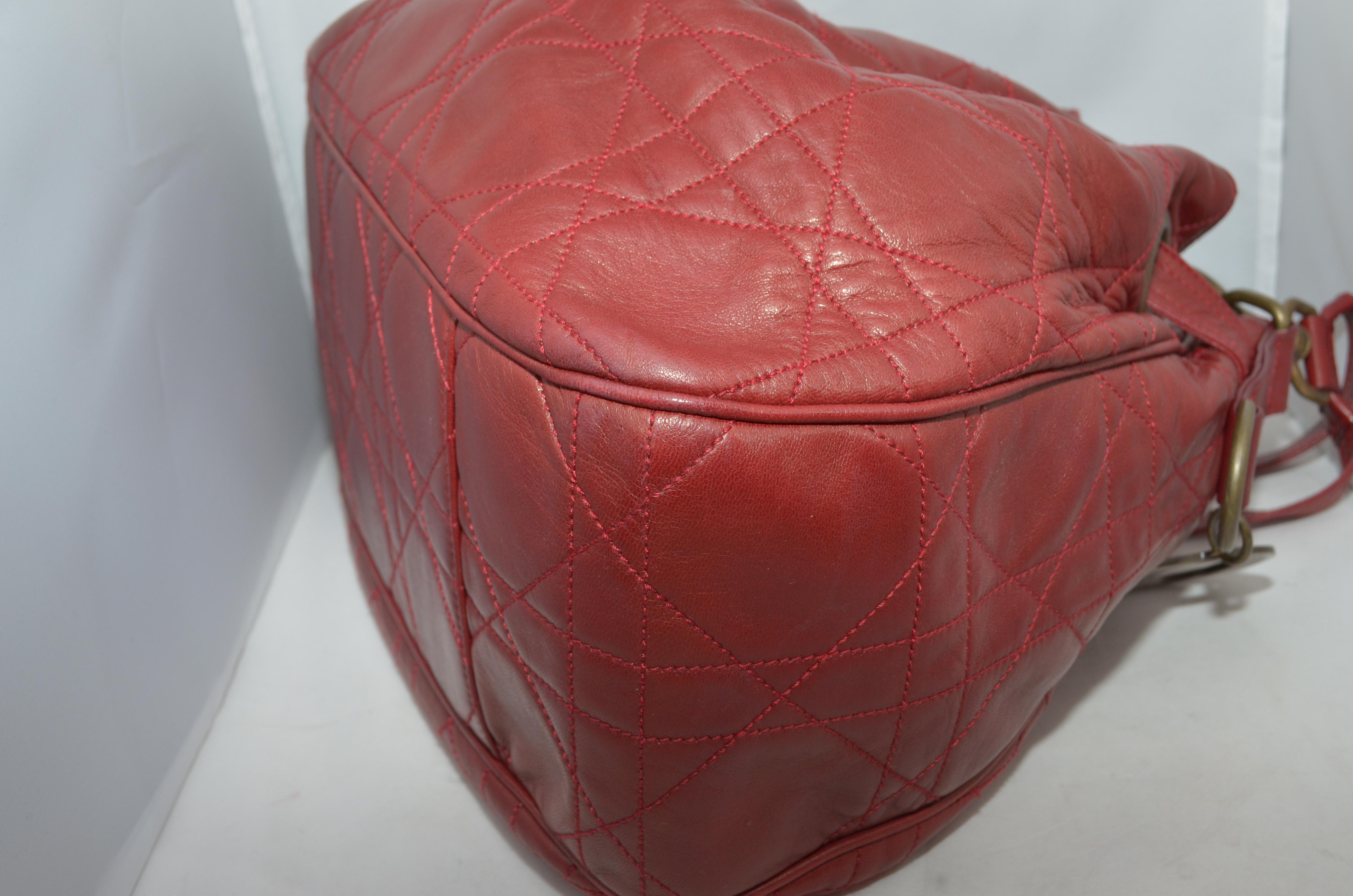 Christian Dior Cannage Leather Bucket Bag / Backpack 5