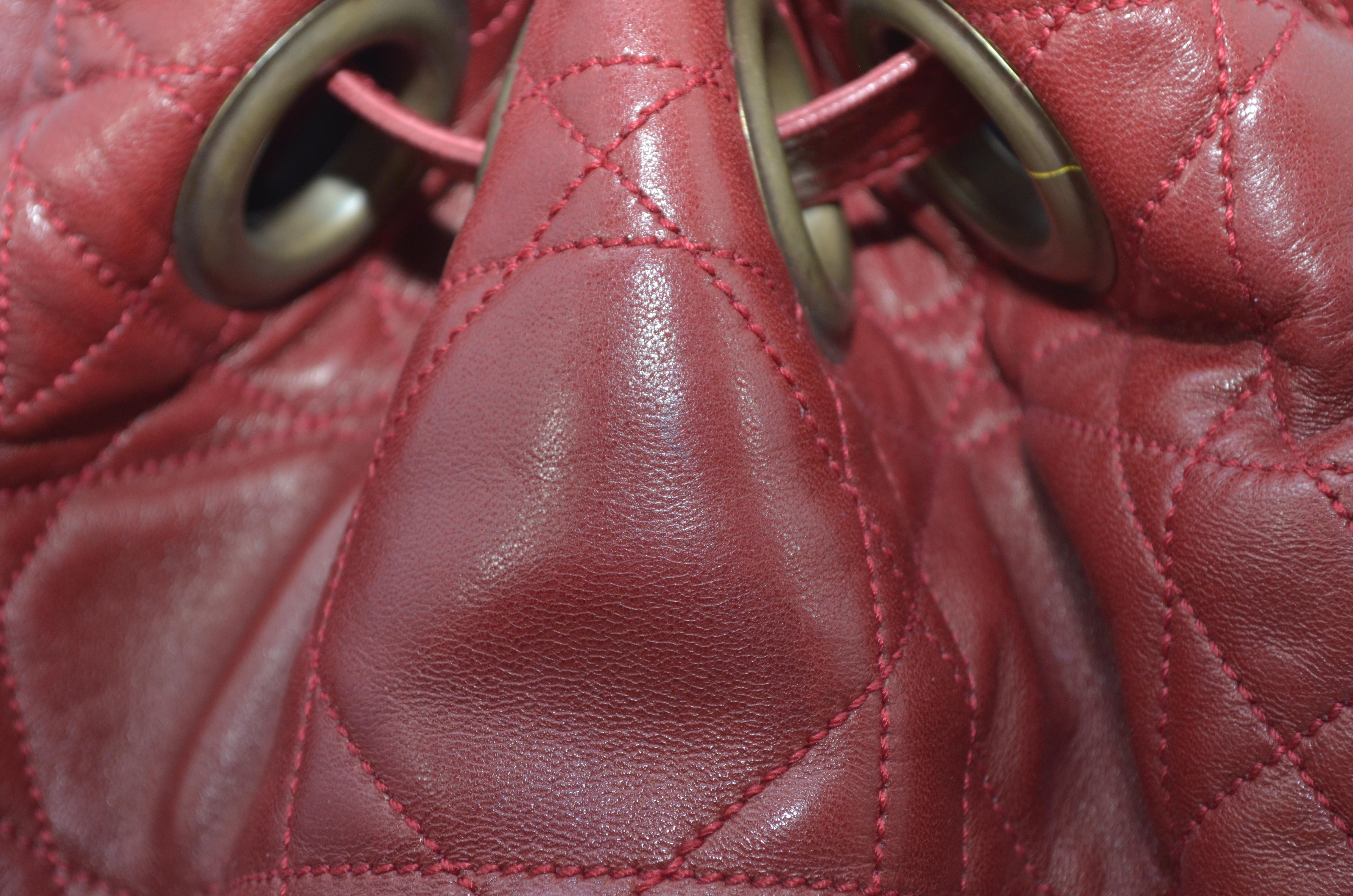 Christian Dior Cannage Leather Bucket Bag / Backpack 6