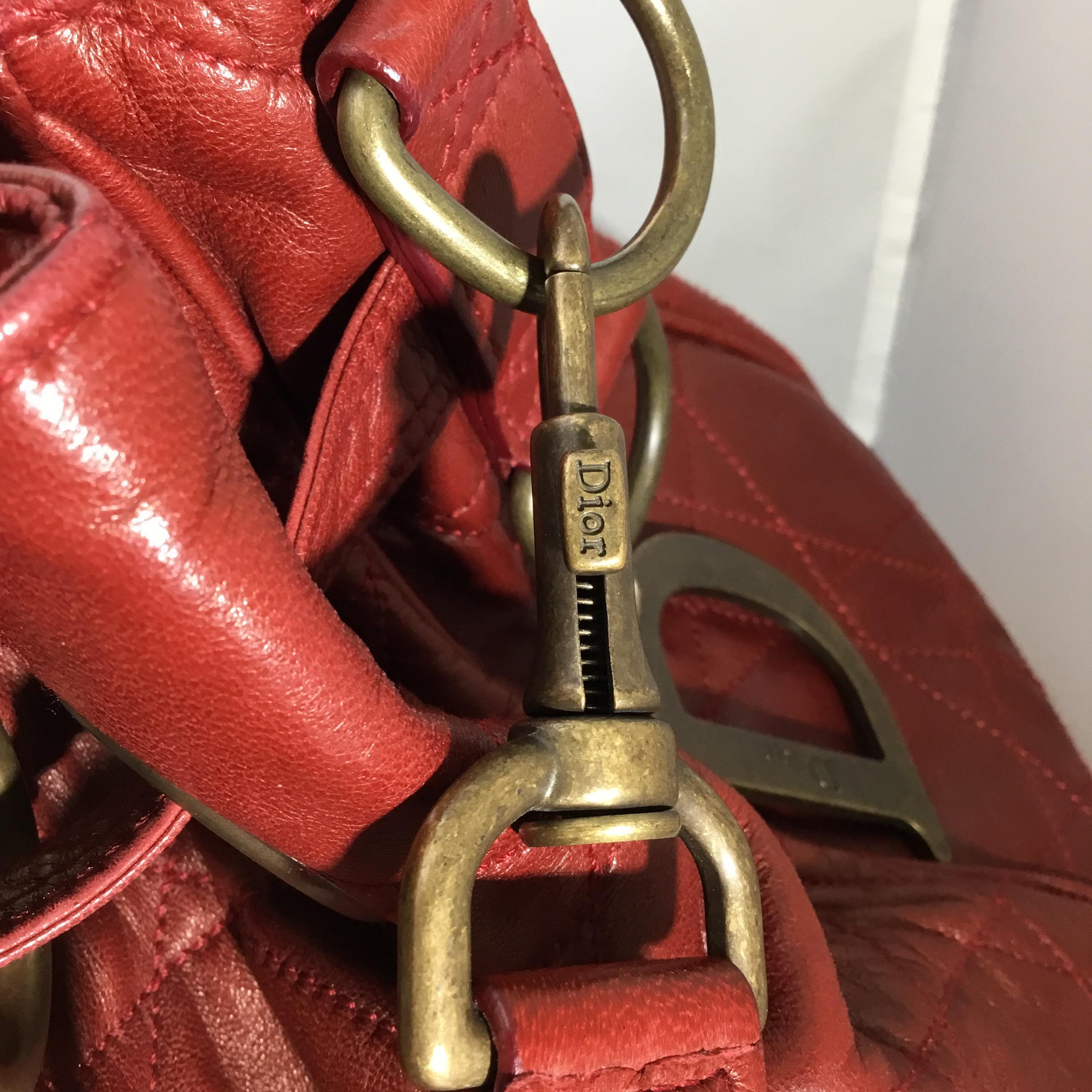 Christian Dior Cannage Leather Bucket Bag / Backpack 2