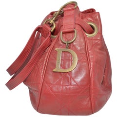 Christian Dior Cannage Leather Bucket Bag / Backpack