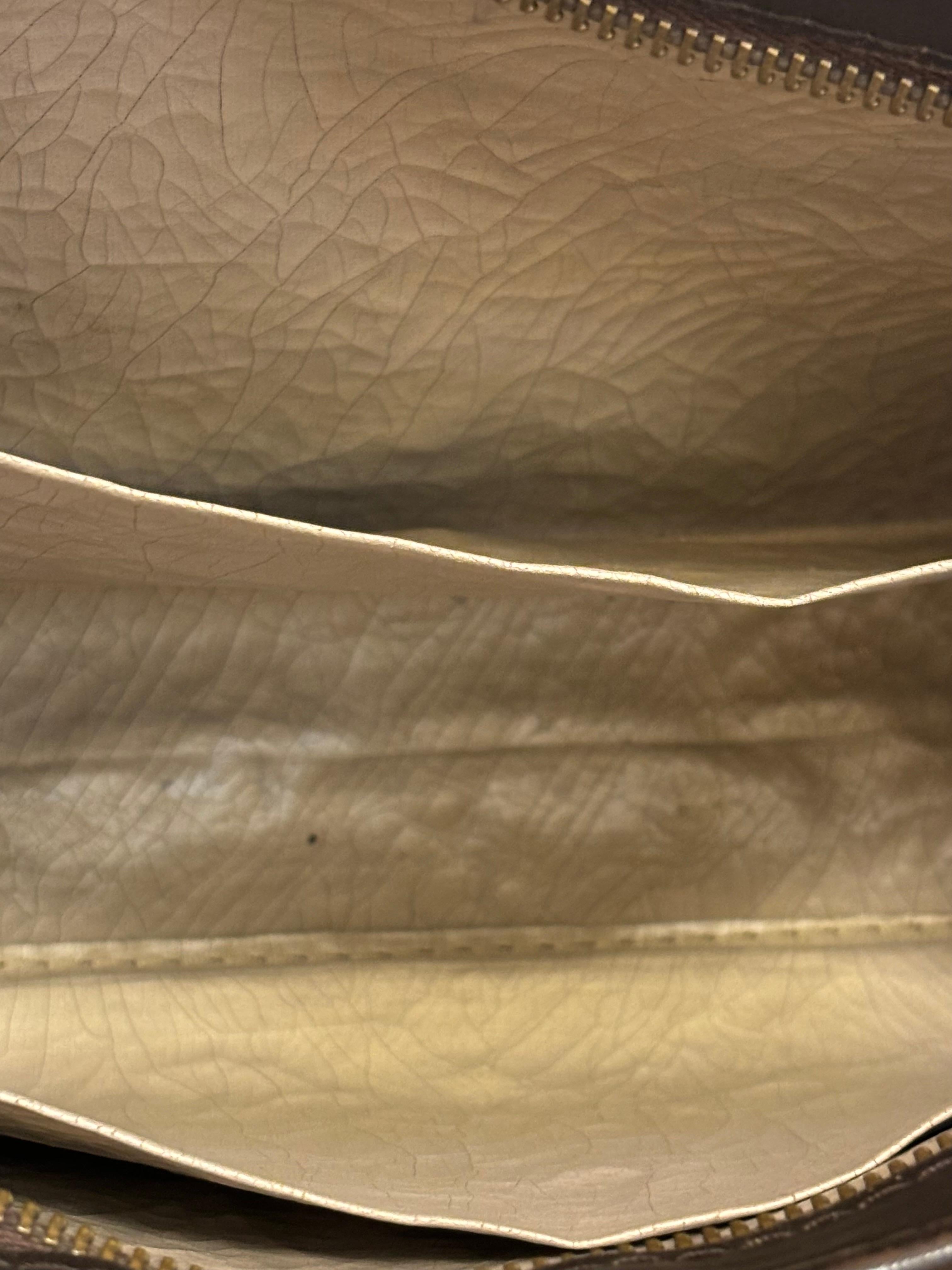 Pochette Christian Dior en toile et cuir avec motif de toupie en Brown/Beige Pour femmes en vente