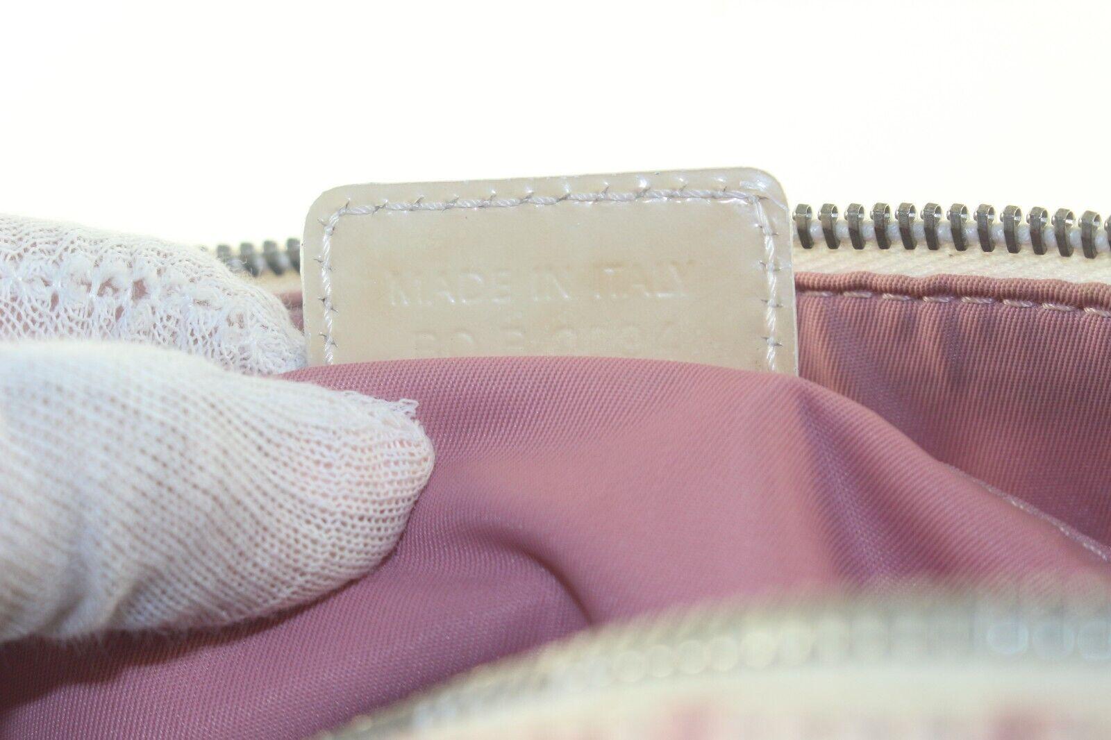 Christian Dior Canvas Girly Chic Pink Trotter Boston Bag 1D83K In Fair Condition In Dix hills, NY