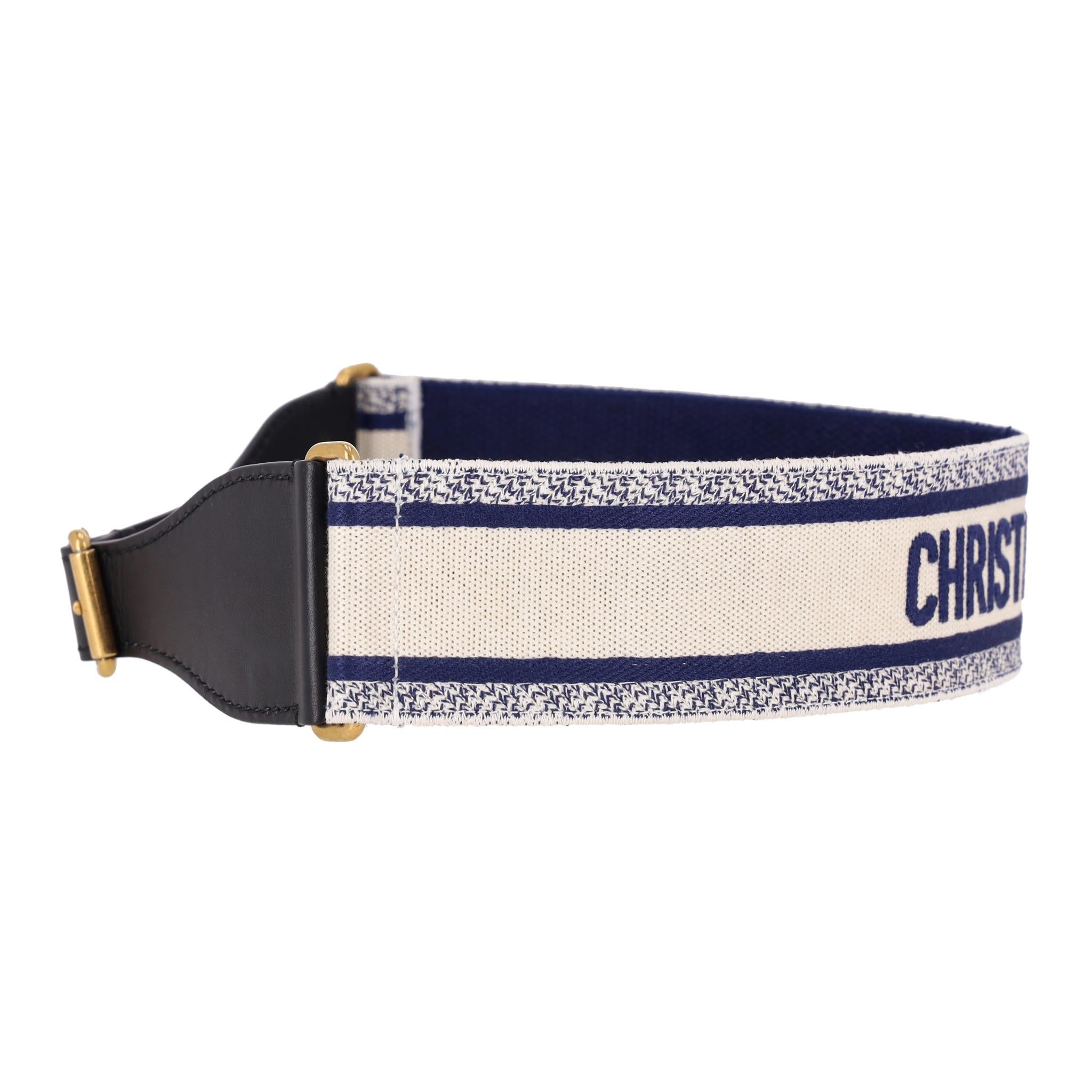 Cintura ricamata in tela e pelle di Christian Dior In condizioni ottime in vendita a London, GB