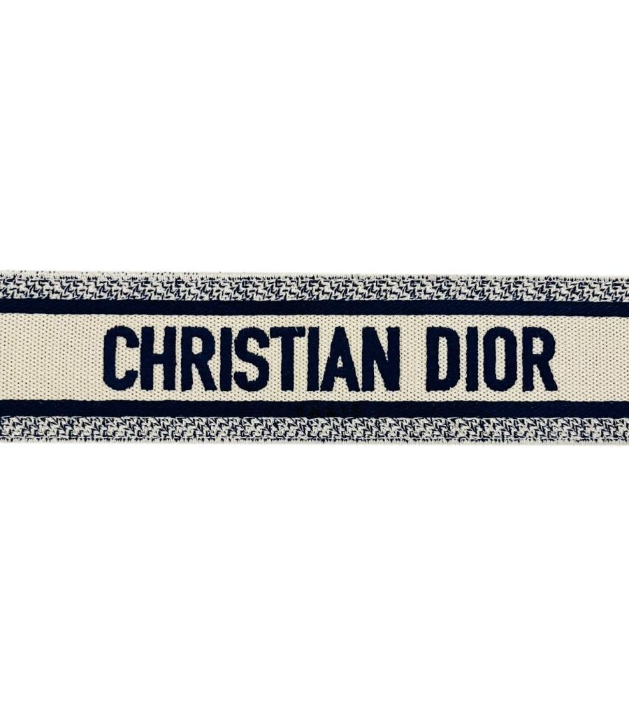 Christian Dior Canvas & Leather Embroidered Belt For Sale 1