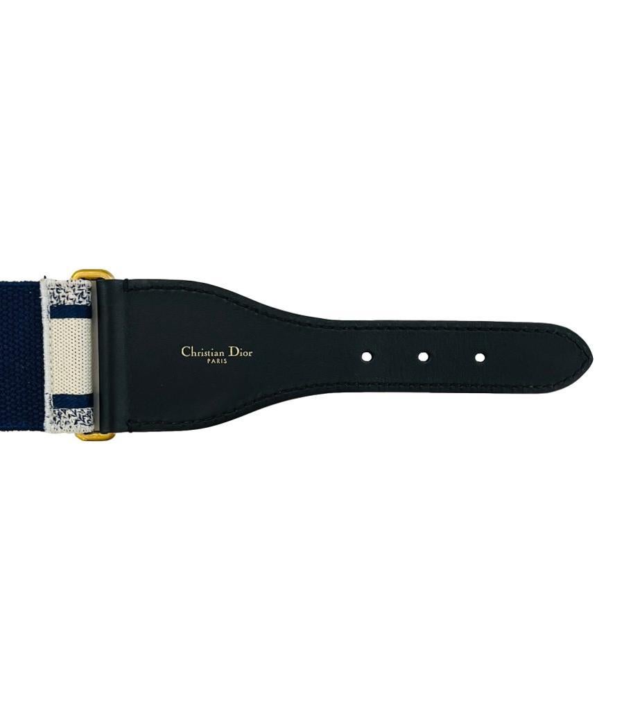 Christian Dior Canvas & Leather Embroidered Belt For Sale 3