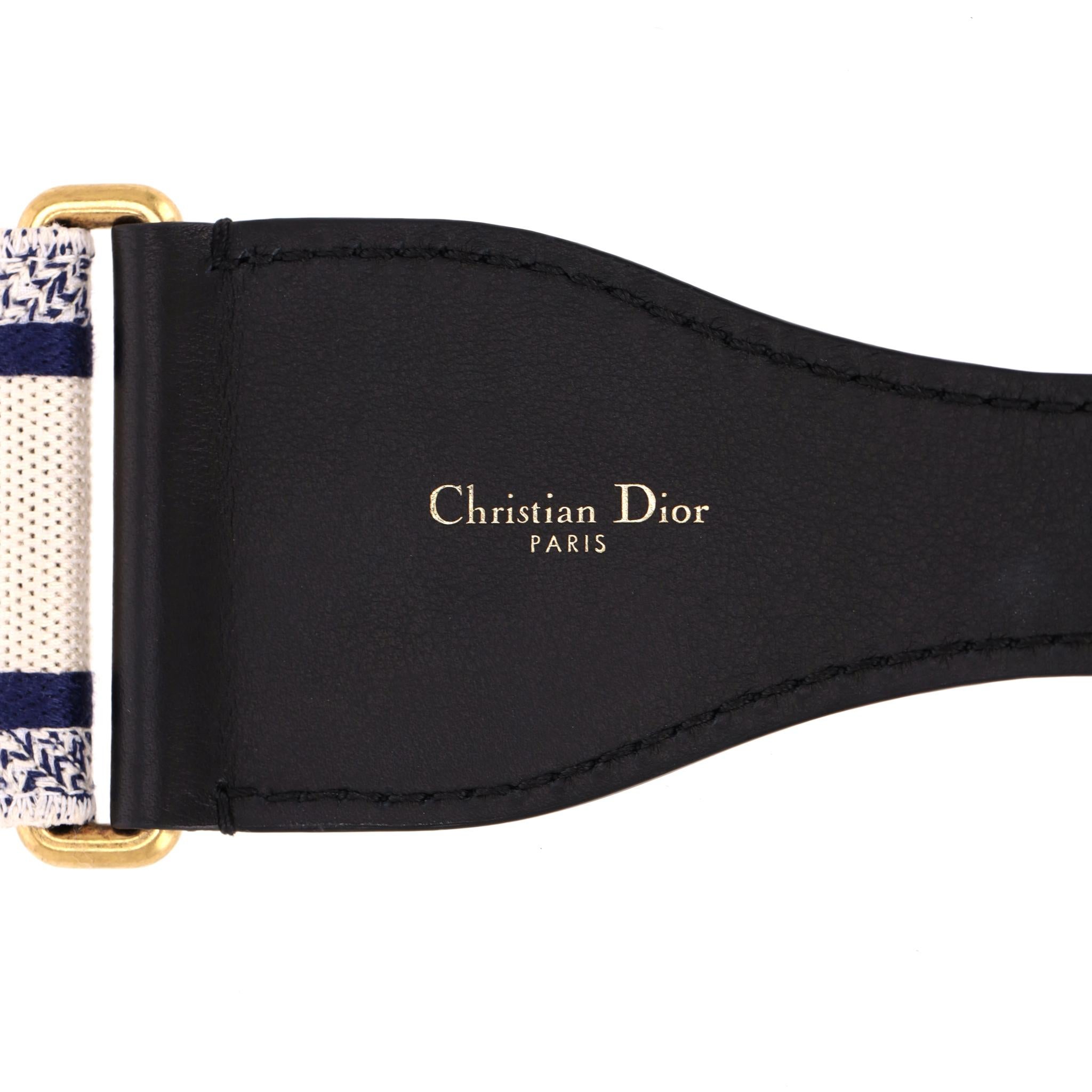 Cintura ricamata in tela e pelle di Christian Dior in vendita 3