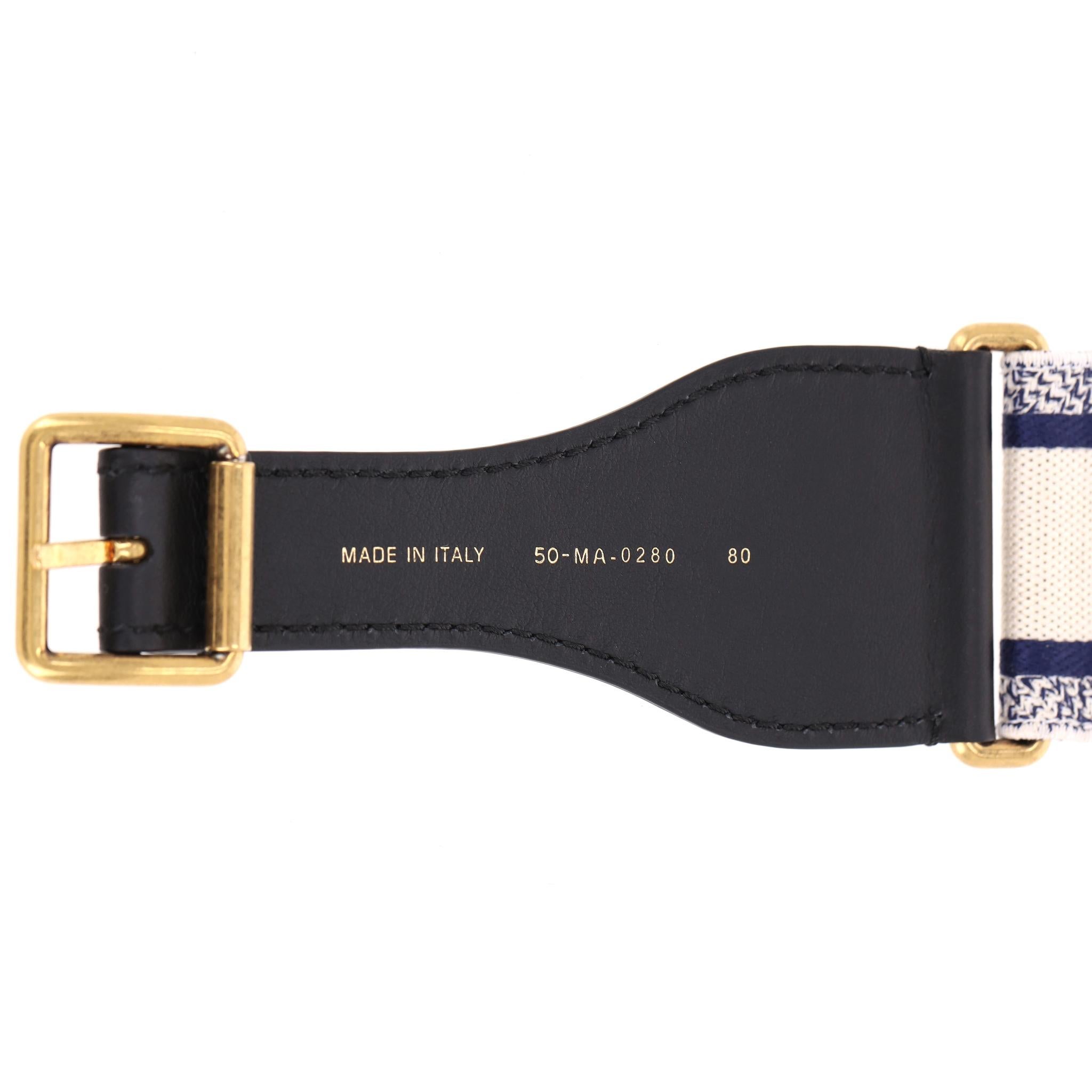 Cintura ricamata in tela e pelle di Christian Dior in vendita 4
