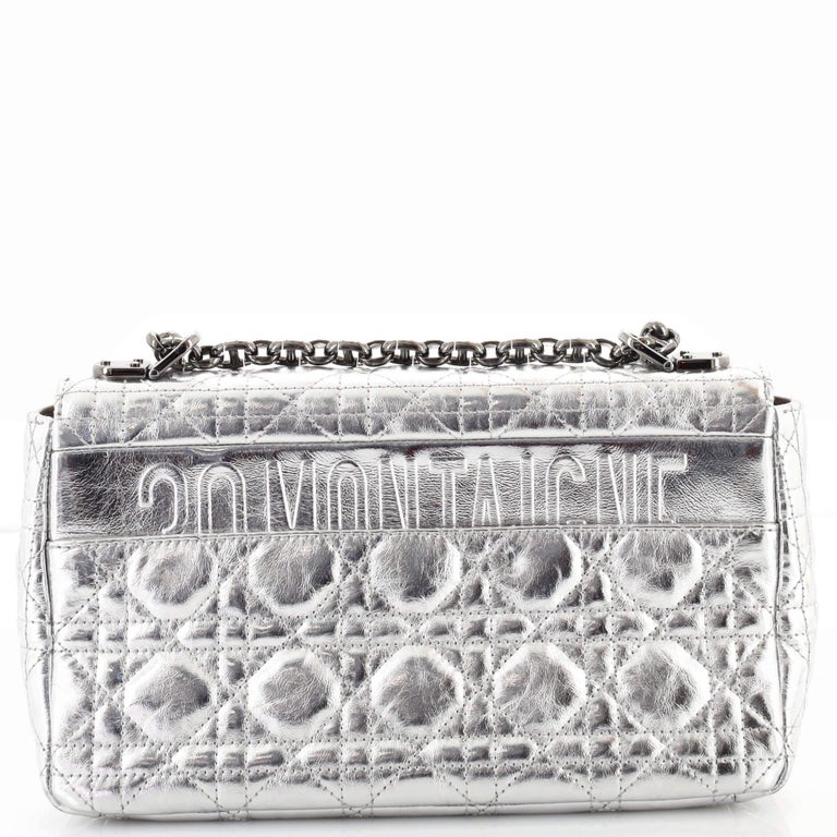 Christian Dior Silver Metallic Caro Bag Medium Q9B4PS4NV7000
