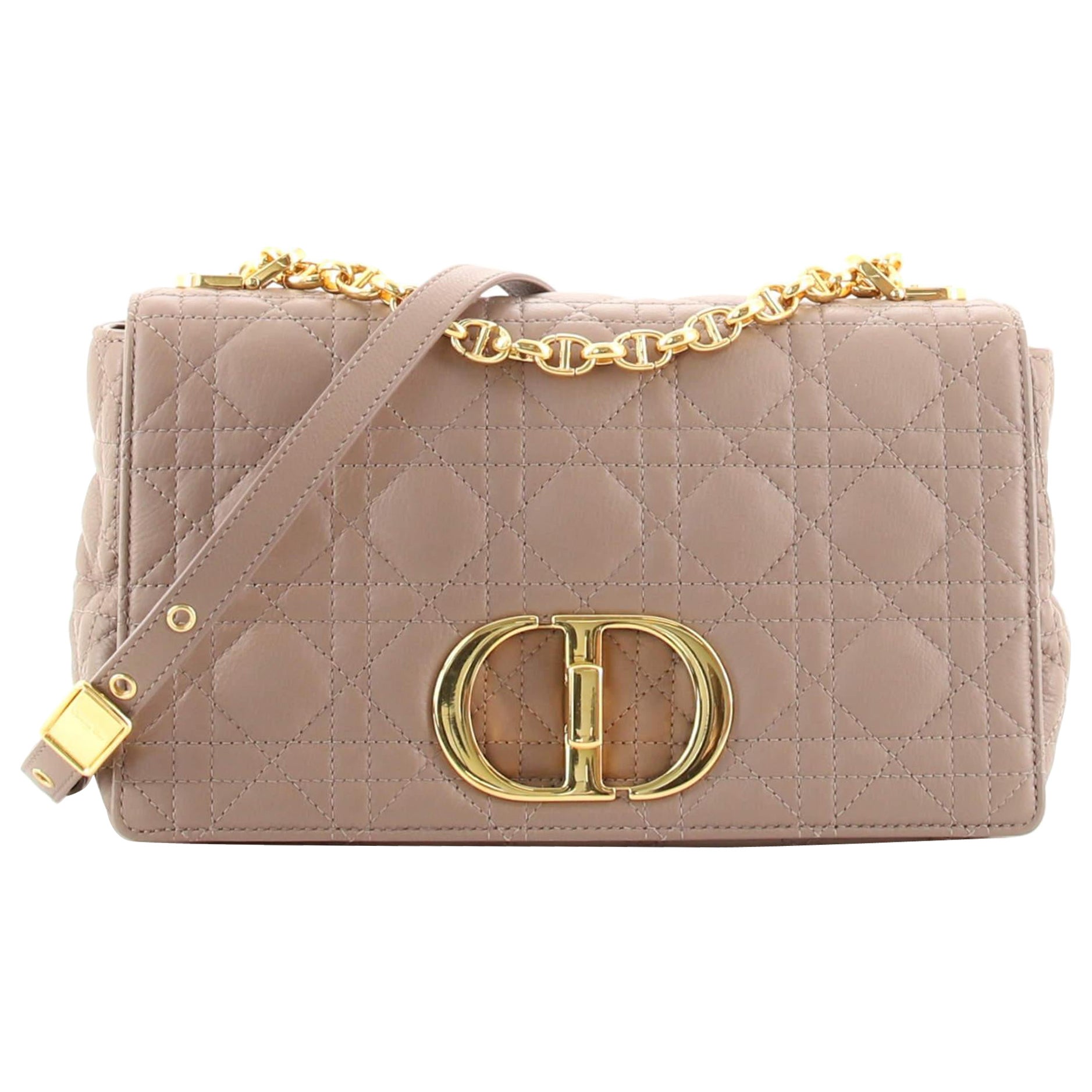 Christian Dior Caro Bag Cannage Quilt Calfskin Medium