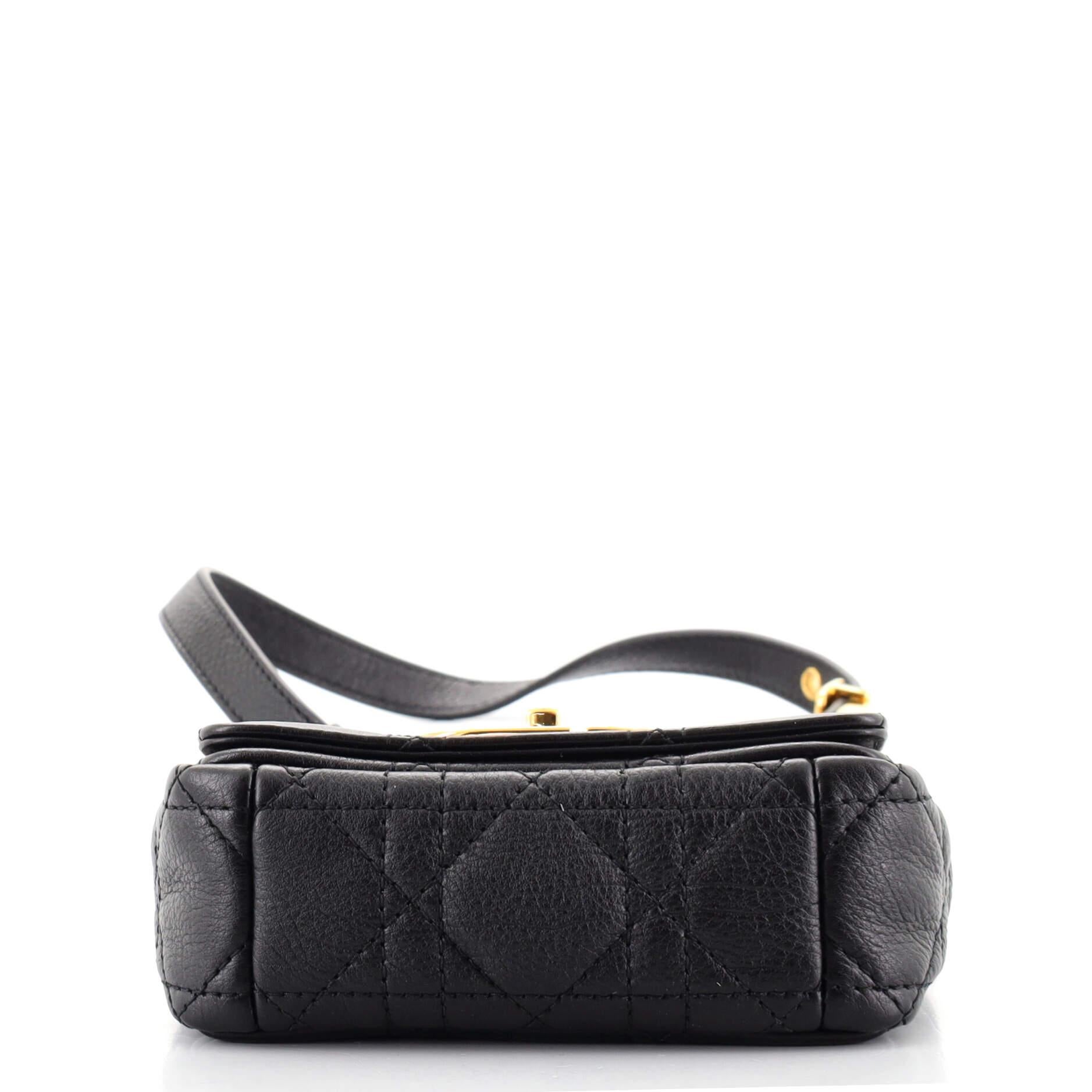 Women's or Men's Christian Dior Caro Bag Cannage Quilt Calfskin Micro