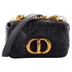 Christian Dior Caro Bag Cannage Quilt Calfskin Micro