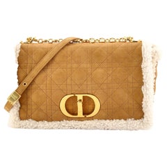 Christian Dior Caro Bag Cannage Quilt Shearling Large