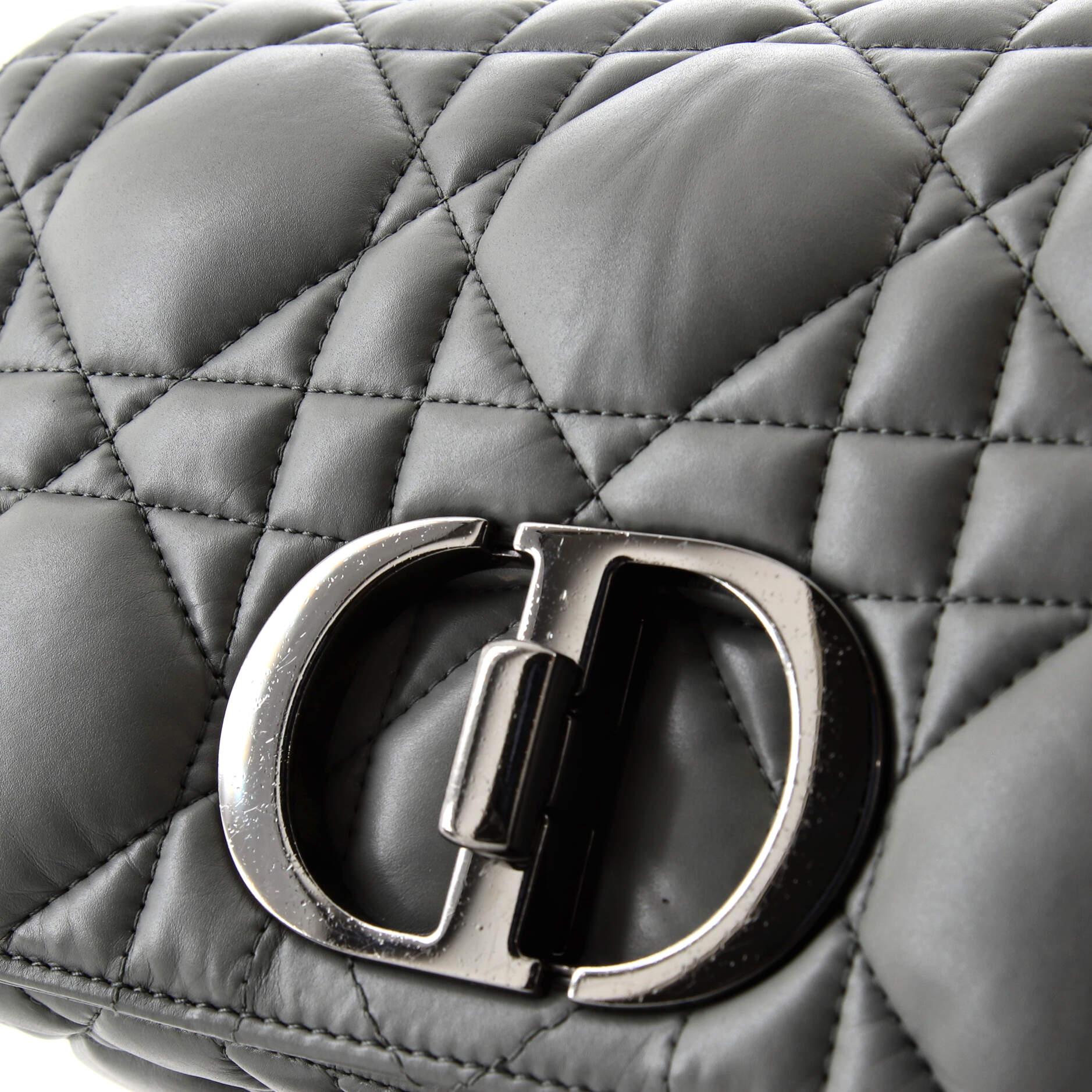Christian Dior Caro Tasche Macrocannage aus gestepptem Kalbsleder Medium 2