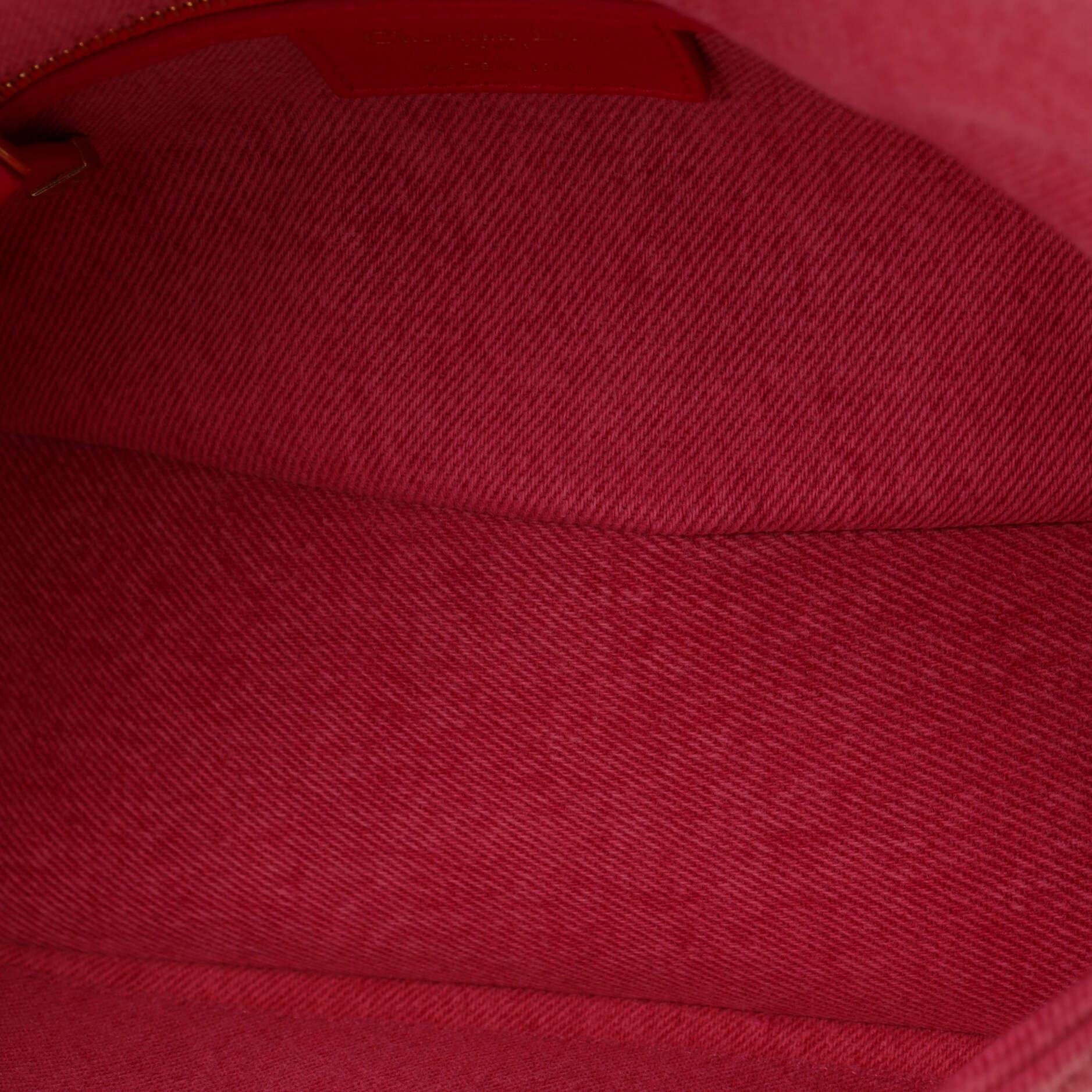 Christian Dior Caro Bag Macrocannage Quilt Denim Medium In Good Condition In NY, NY