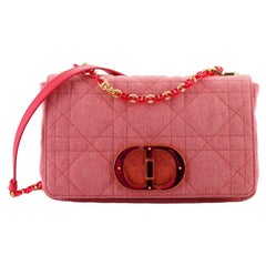 Christian Dior Caro Bag Macrocannage Quilt Denim Medium