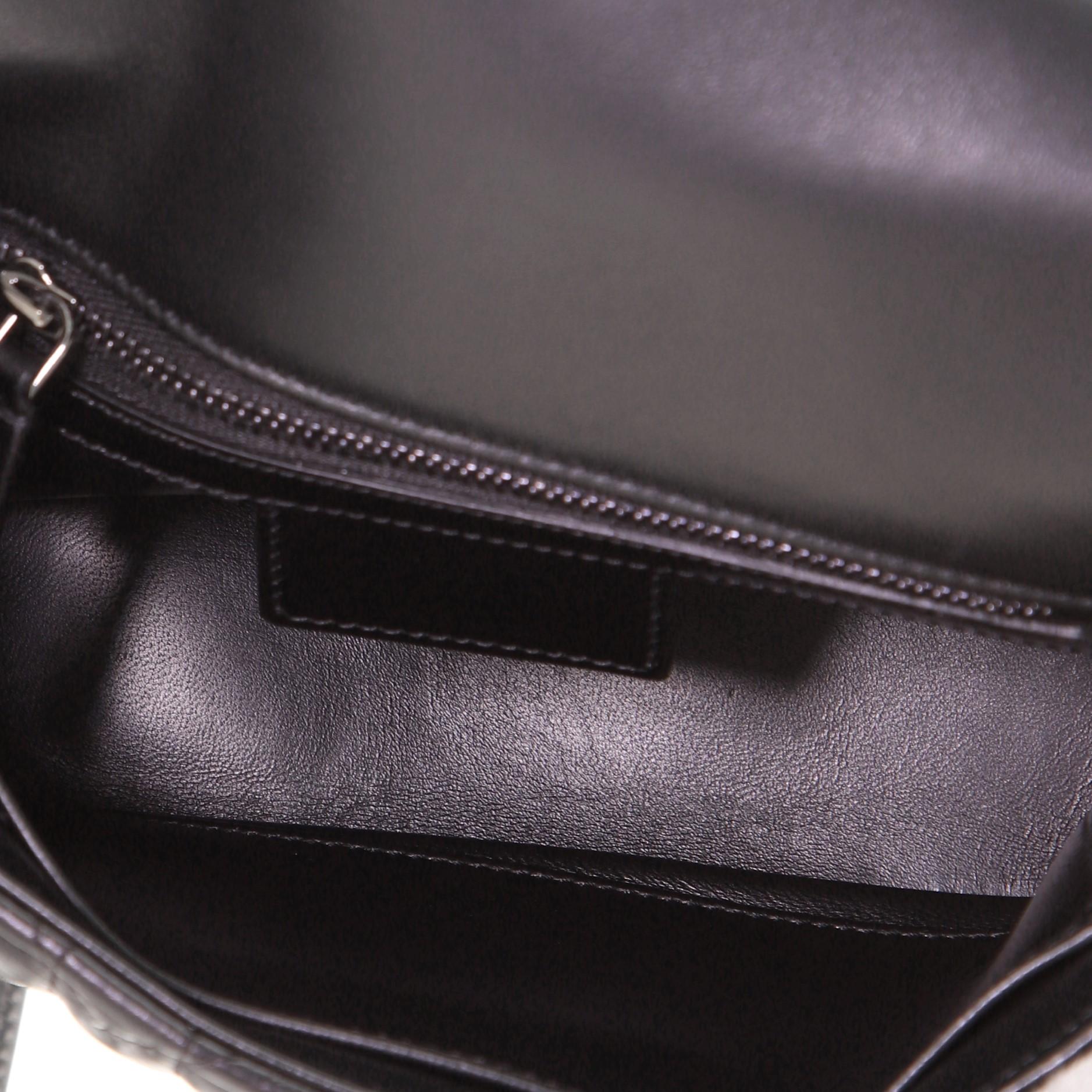 Black Christian Dior Caro Bag Padded Macrocannage Quilt Calfskin Small