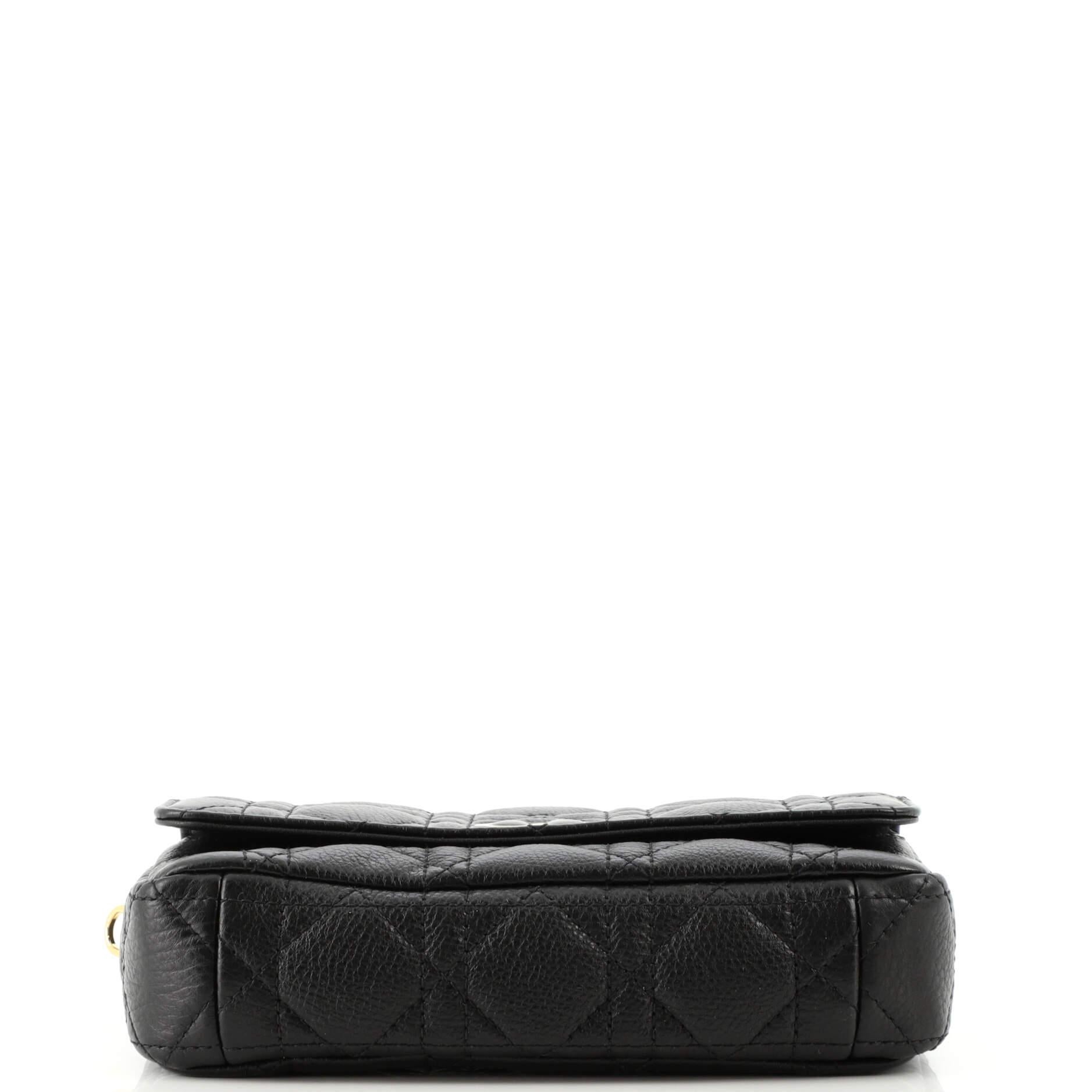 Christian Dior Caro Flap Double Pouch Crossbody Bag Cannage Quilt Calfskin 1