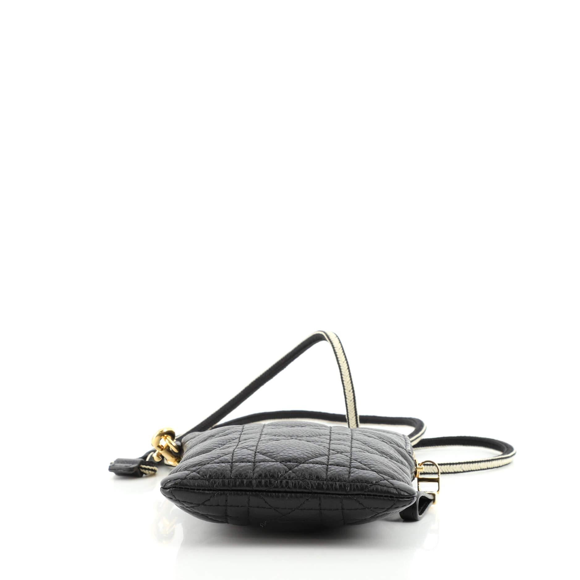 dior caro zipped pouch with chain