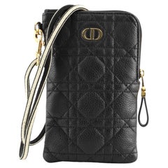 Christian Dior Caro Pochette multifonctionnelle en cuir de veau cannage matelassé