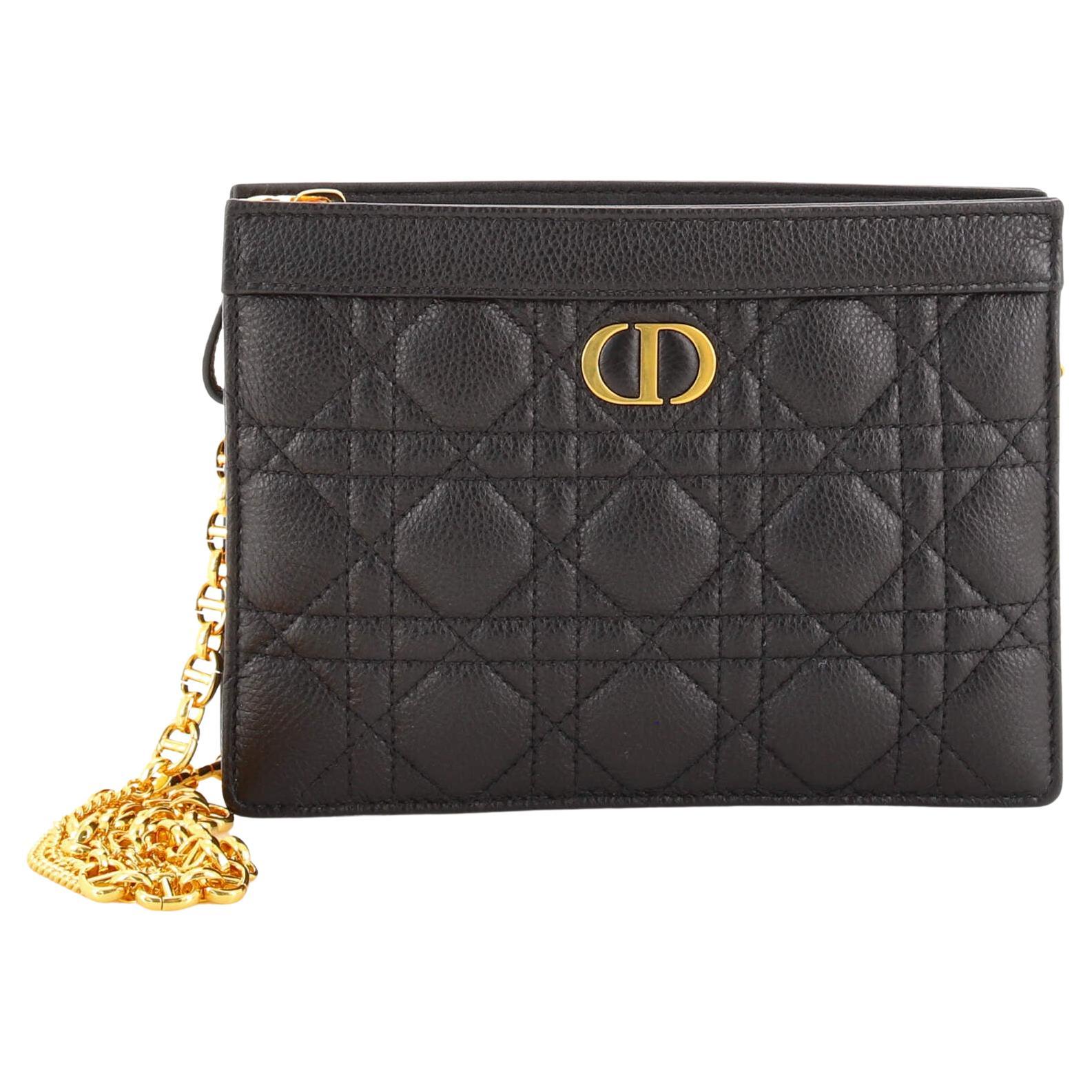 Dior Caro Black Pouch For Sale on 1stDibs dior caro zipped pouch