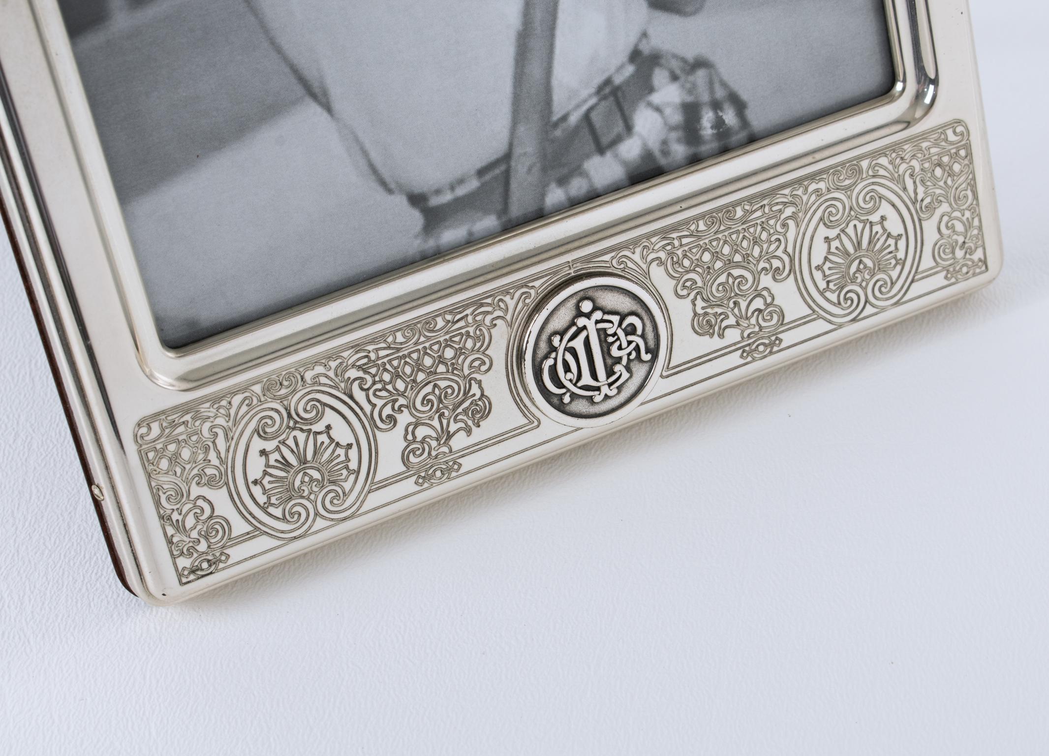 Christian Dior Carved Sterling Silver Picture Frame, circa 1980 For Sale 1