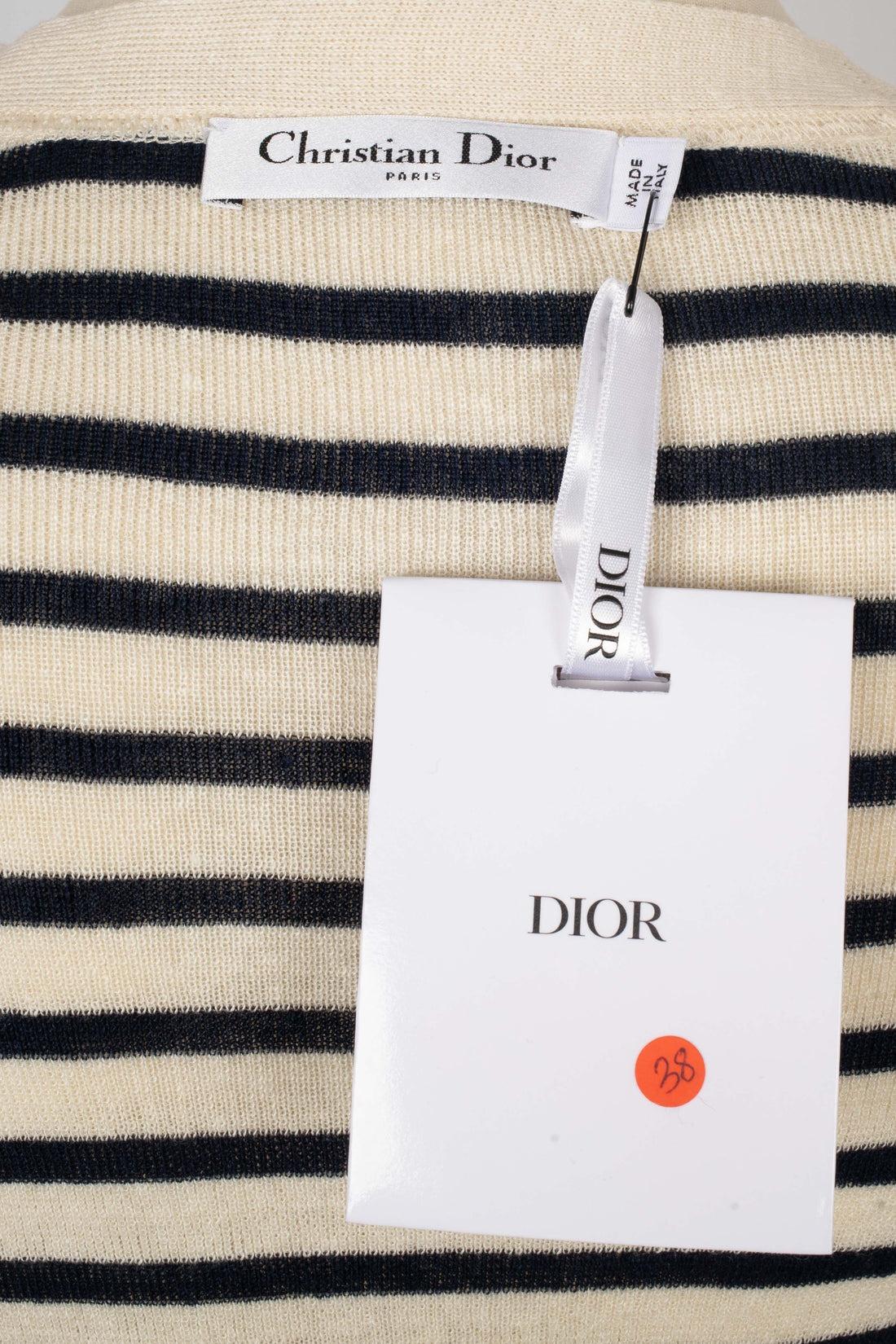 Christian Dior Cashmere and Linen Cardigan Top For Sale 2