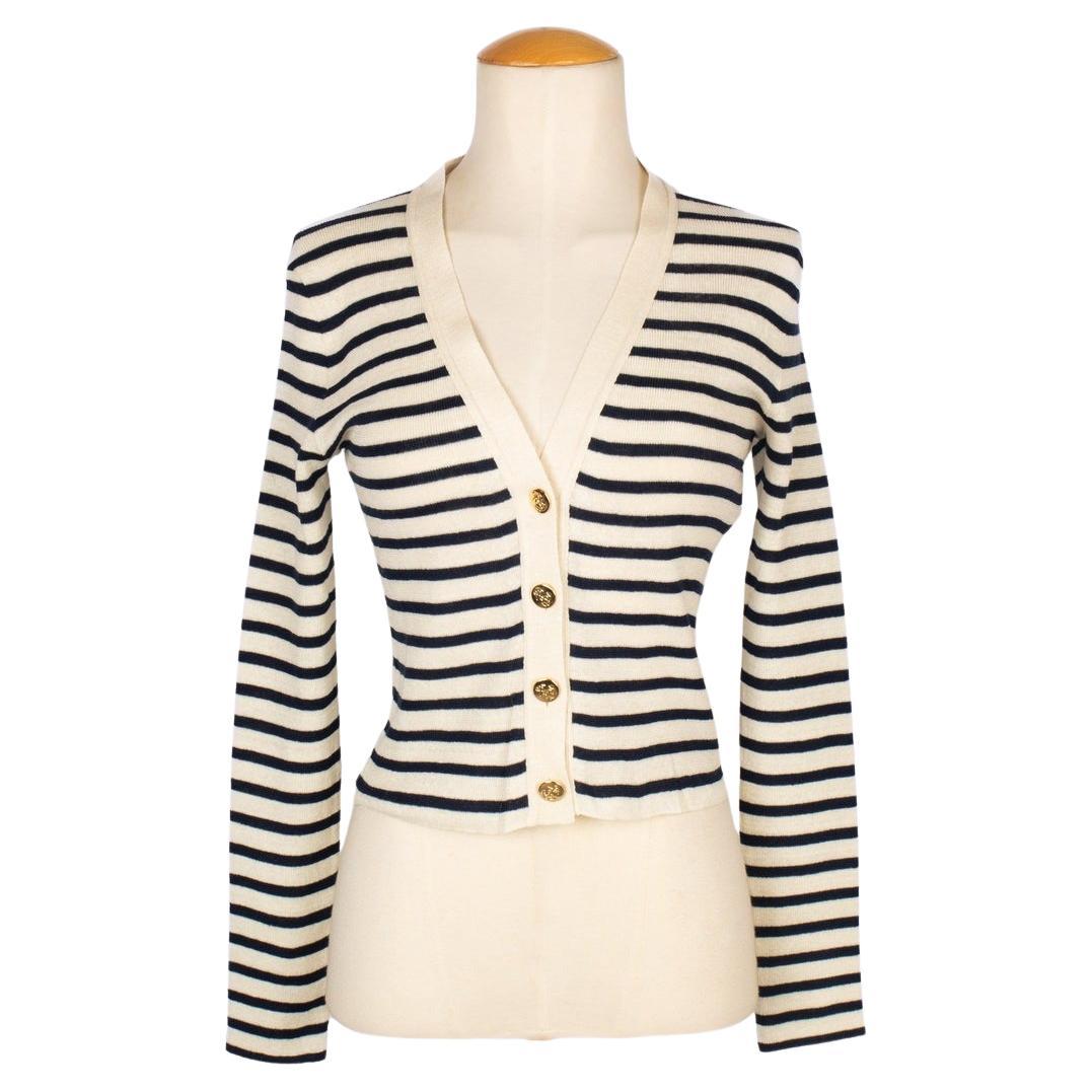 Christian Dior Cashmere and Linen Cardigan Top For Sale