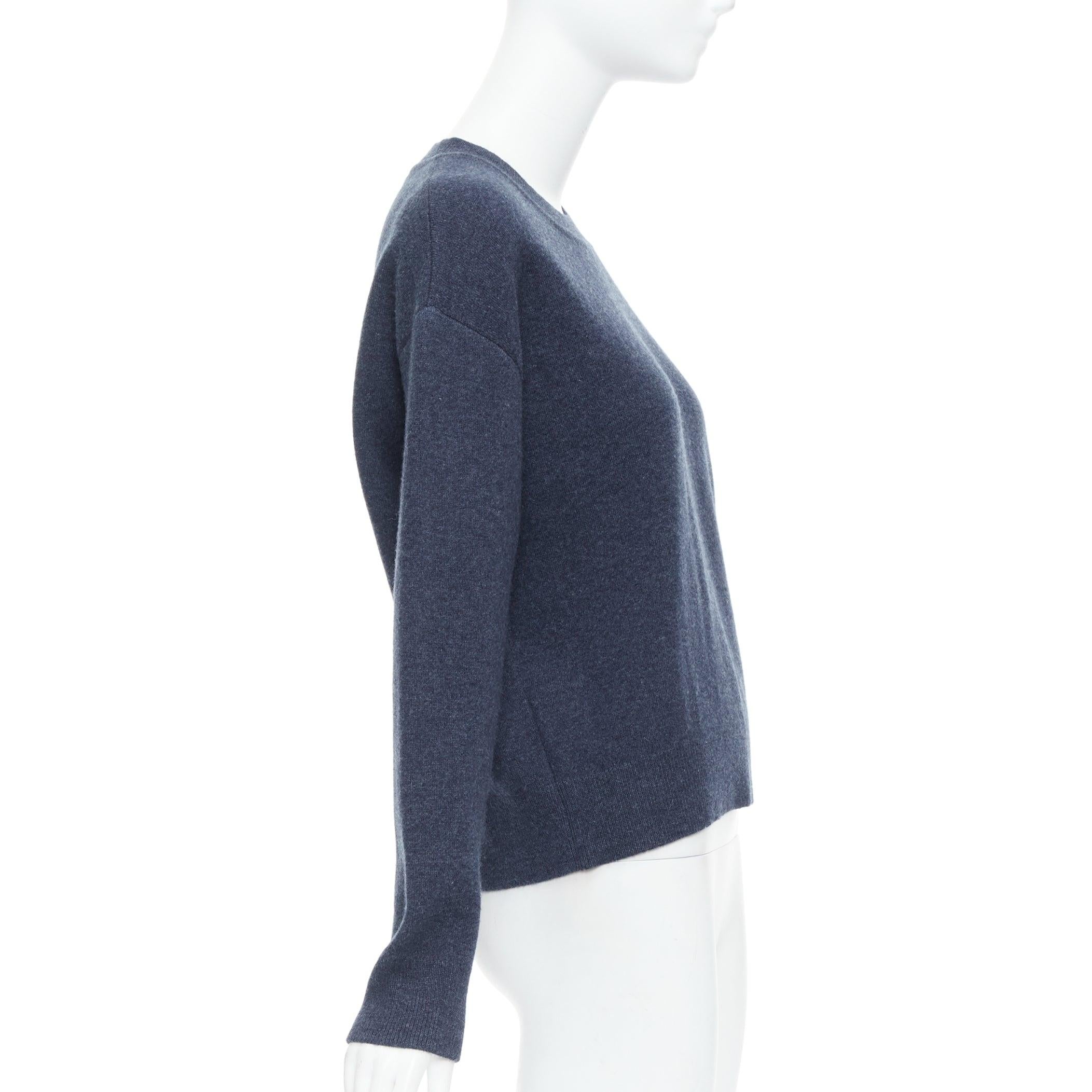 CHRISTIAN DIOR cashmere blend grey blue J'adior 8 boxy sweater FR36 S In New Condition In Hong Kong, NT