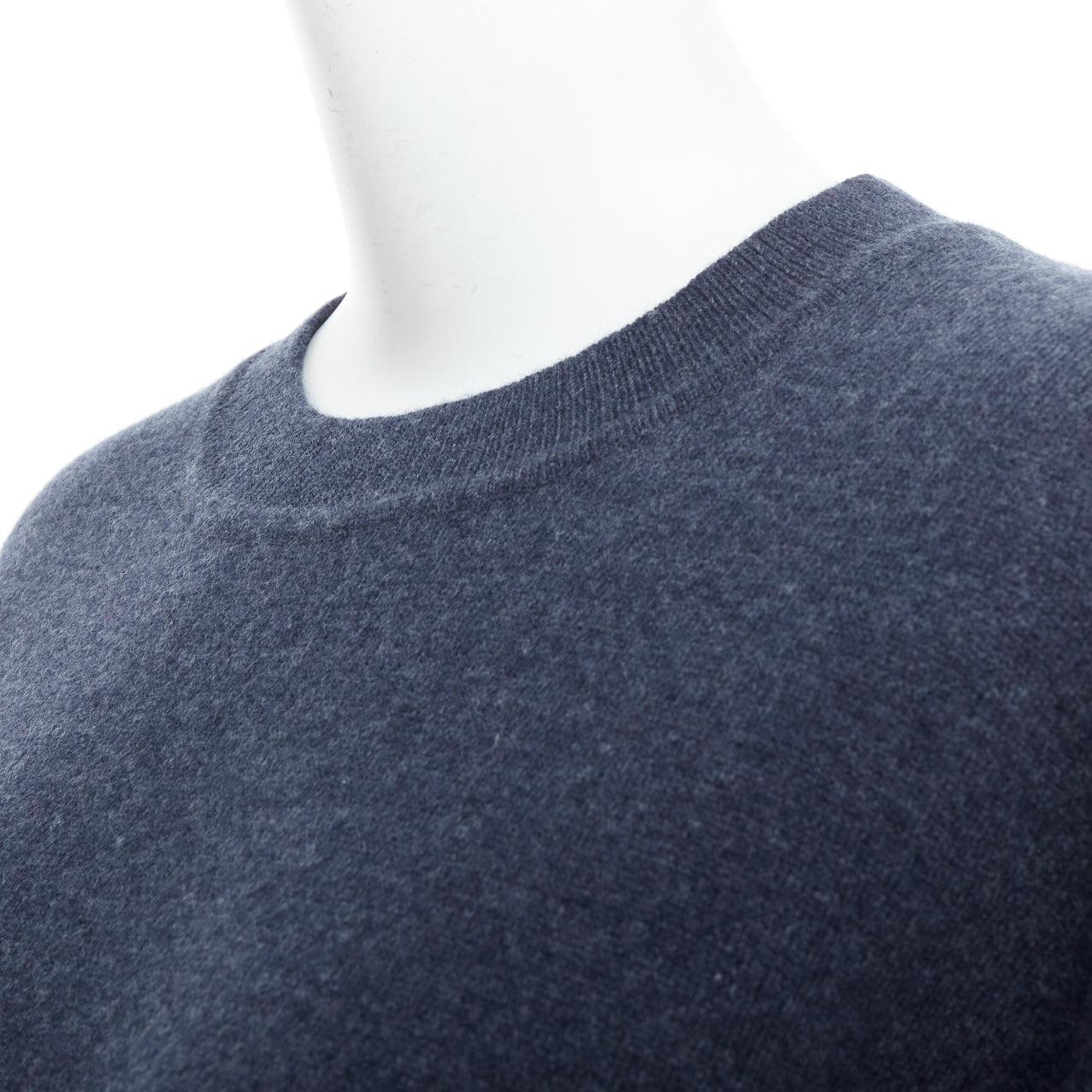 CHRISTIAN DIOR cashmere blend grey blue J'adior 8 boxy sweater FR36 S 2