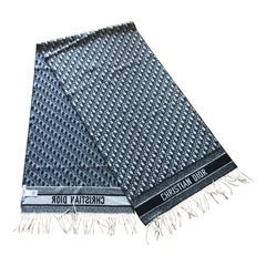 CHRISTIAN DIOR. Écharpe en cachemire avec monogramme oblique