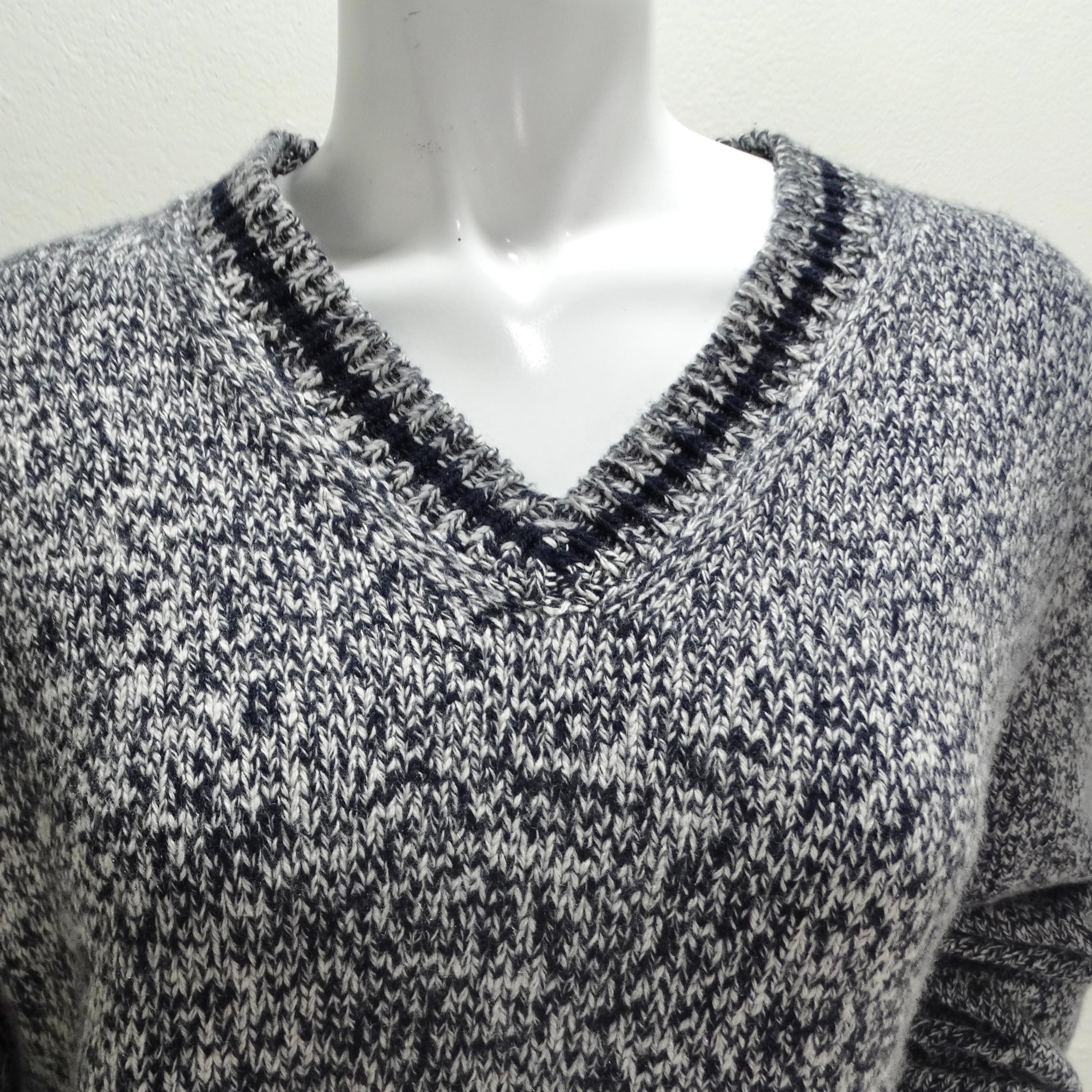 Gris Christian Dior V.I.I.I. pull à col en V en vente