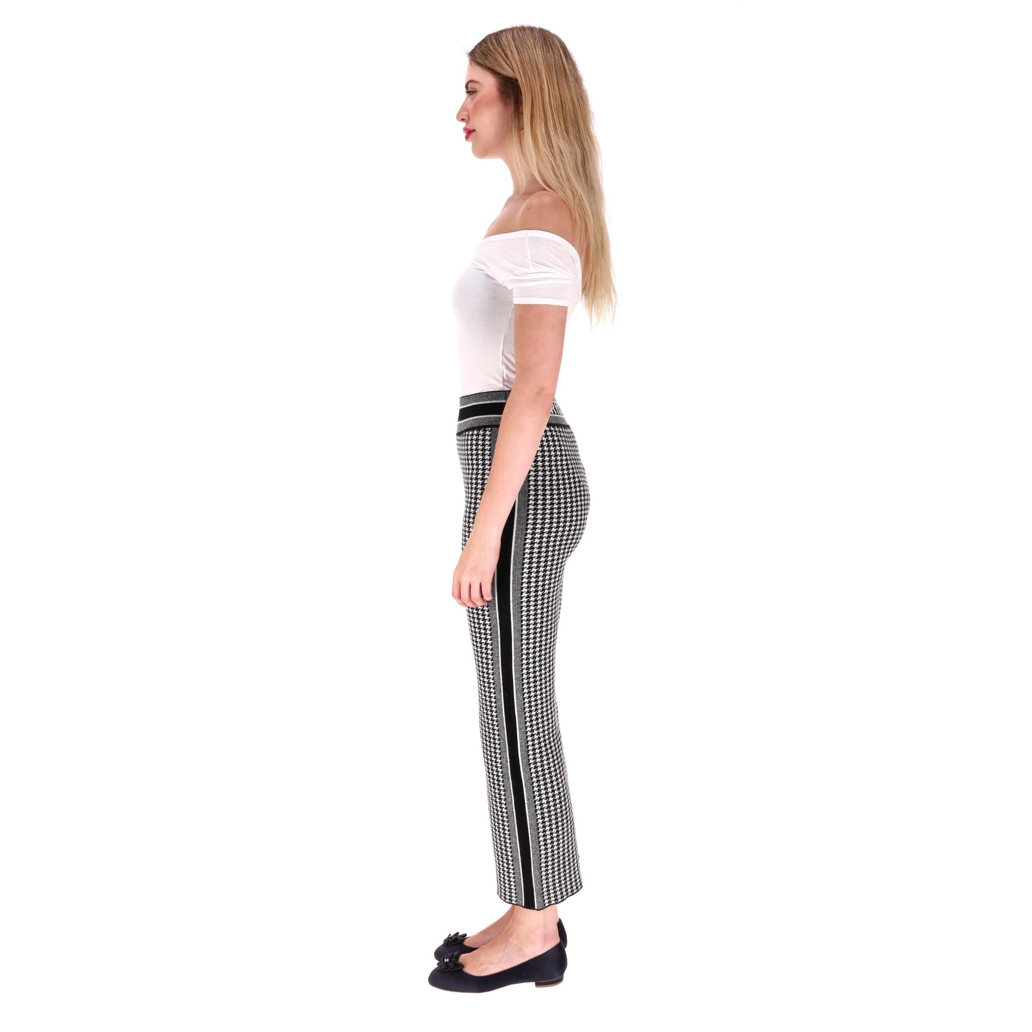 Black Christian Dior Cashmere & Wool Houndstooth Trousers With Logo Waistband