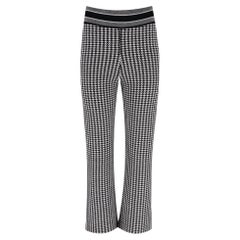 Christian Dior Cashmere & Wool Houndstooth Trousers With Logo Waistband