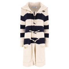 Manteau à logo rayé en cachemire et laine Christian Dior