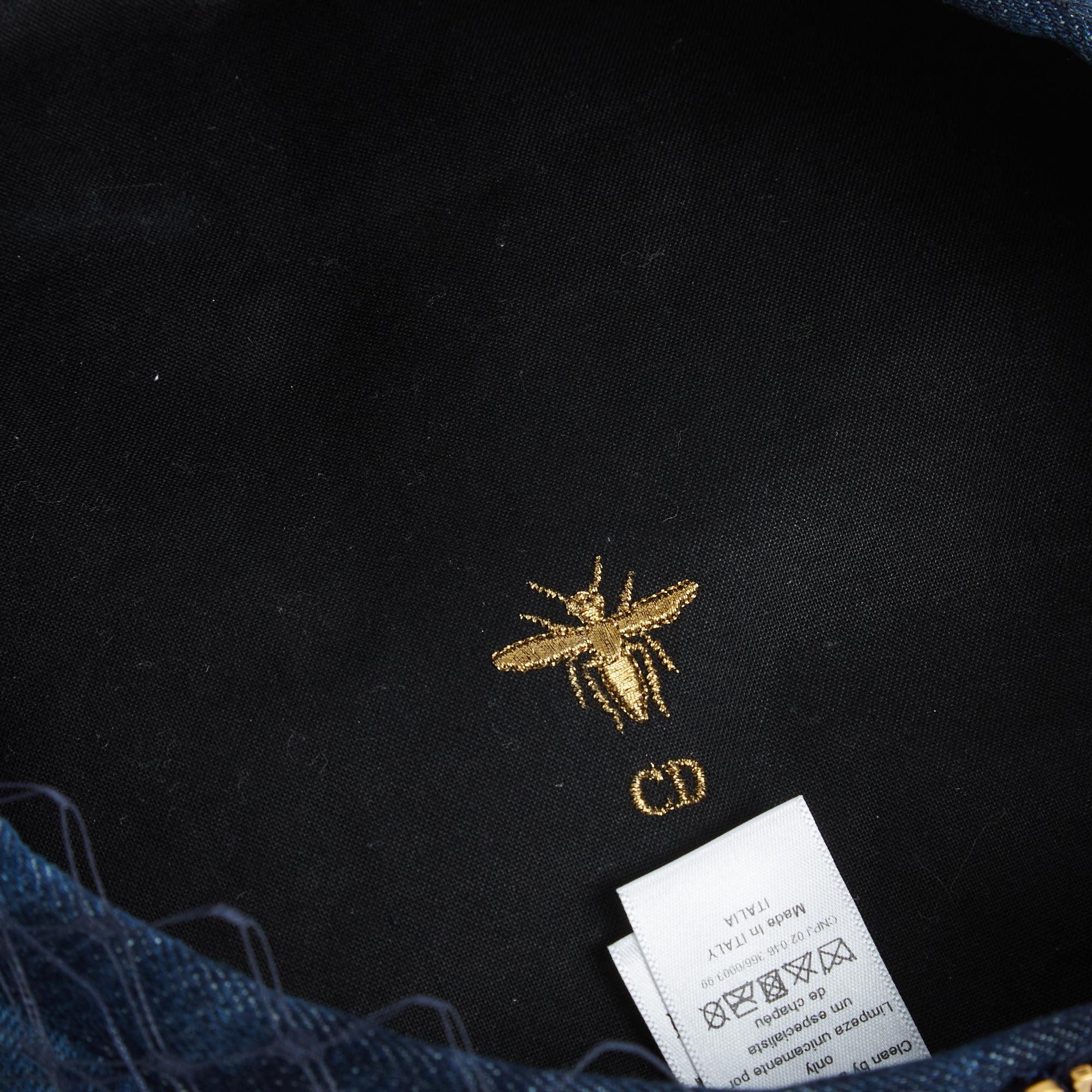 Christian Dior Casquette Arty KaleiDiorscope Printed Denim Beret Size 57 NWT 2