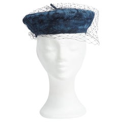 Christian Dior Casquette Arty KaleiDiorscope Printed Denim Beret Size 57 NWT