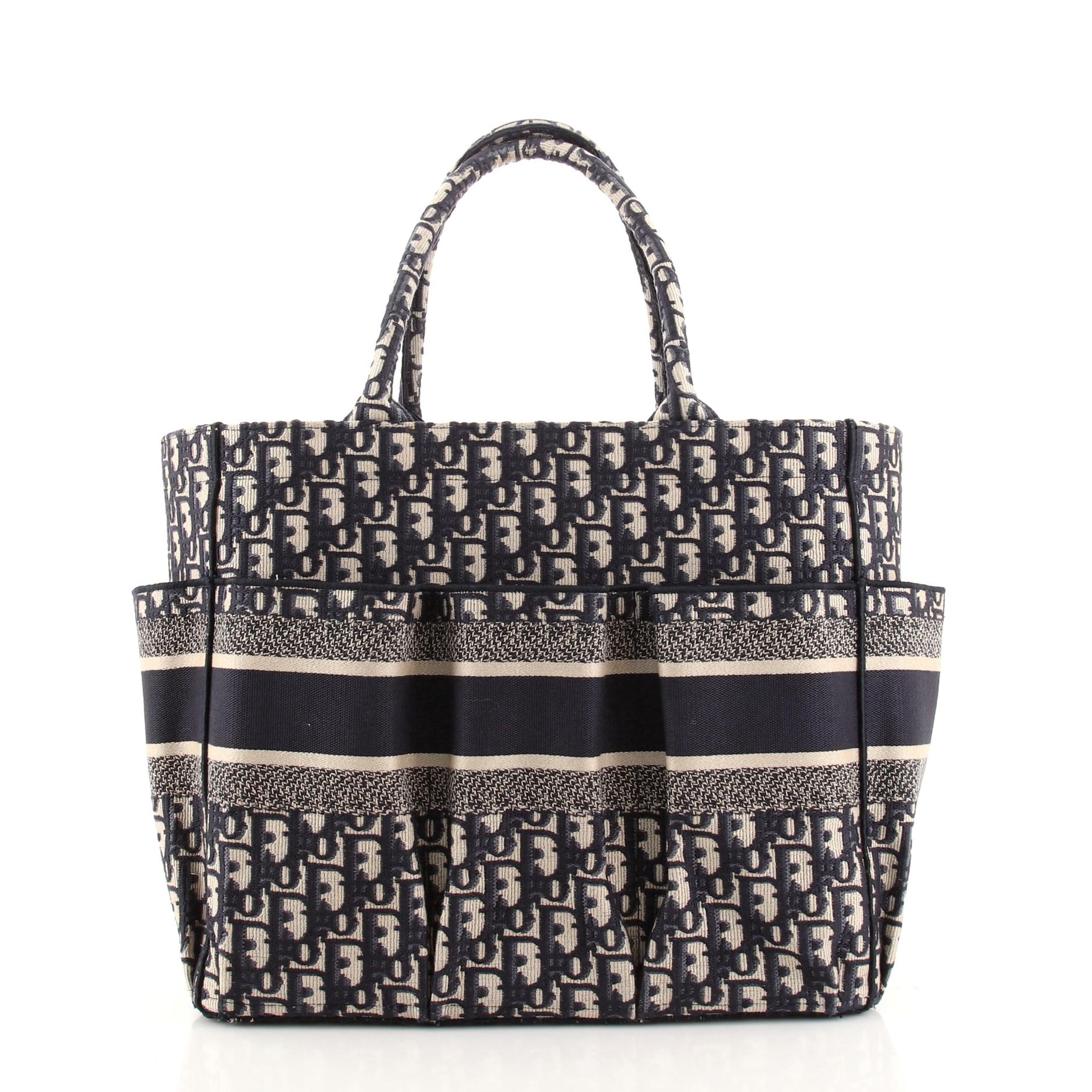 Christian Dior Catherine Tragetasche aus schrägem Segeltuch (Schwarz)
