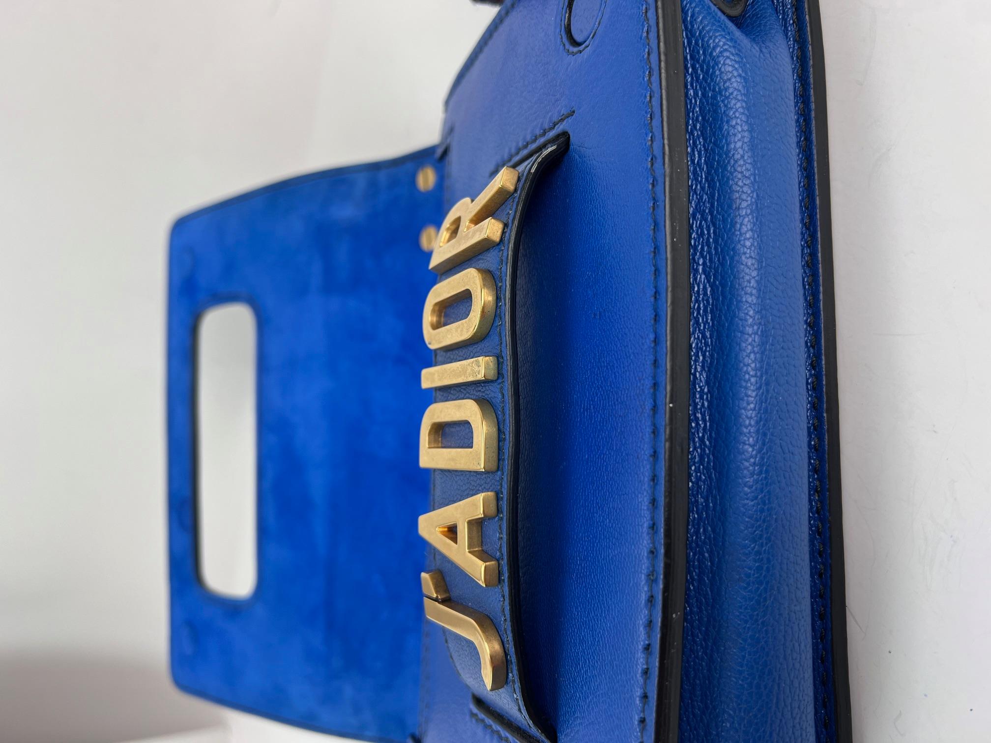 Christian Dior CD J'ADIOR Blue Flap Leather Shoulder Bag For Sale 7