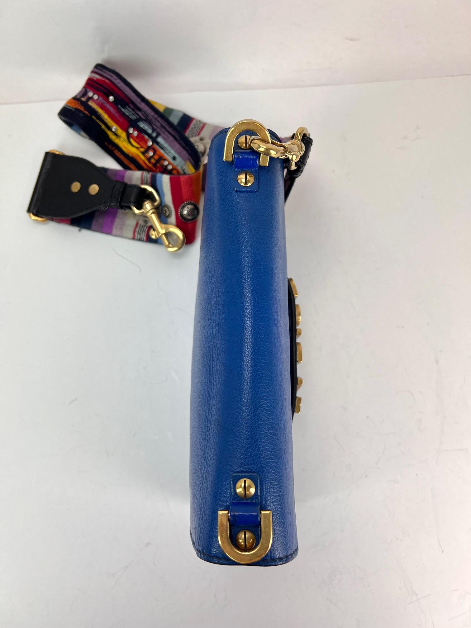 Christian Dior CD J'ADIOR Blue Flap Leather Shoulder Bag For Sale 9