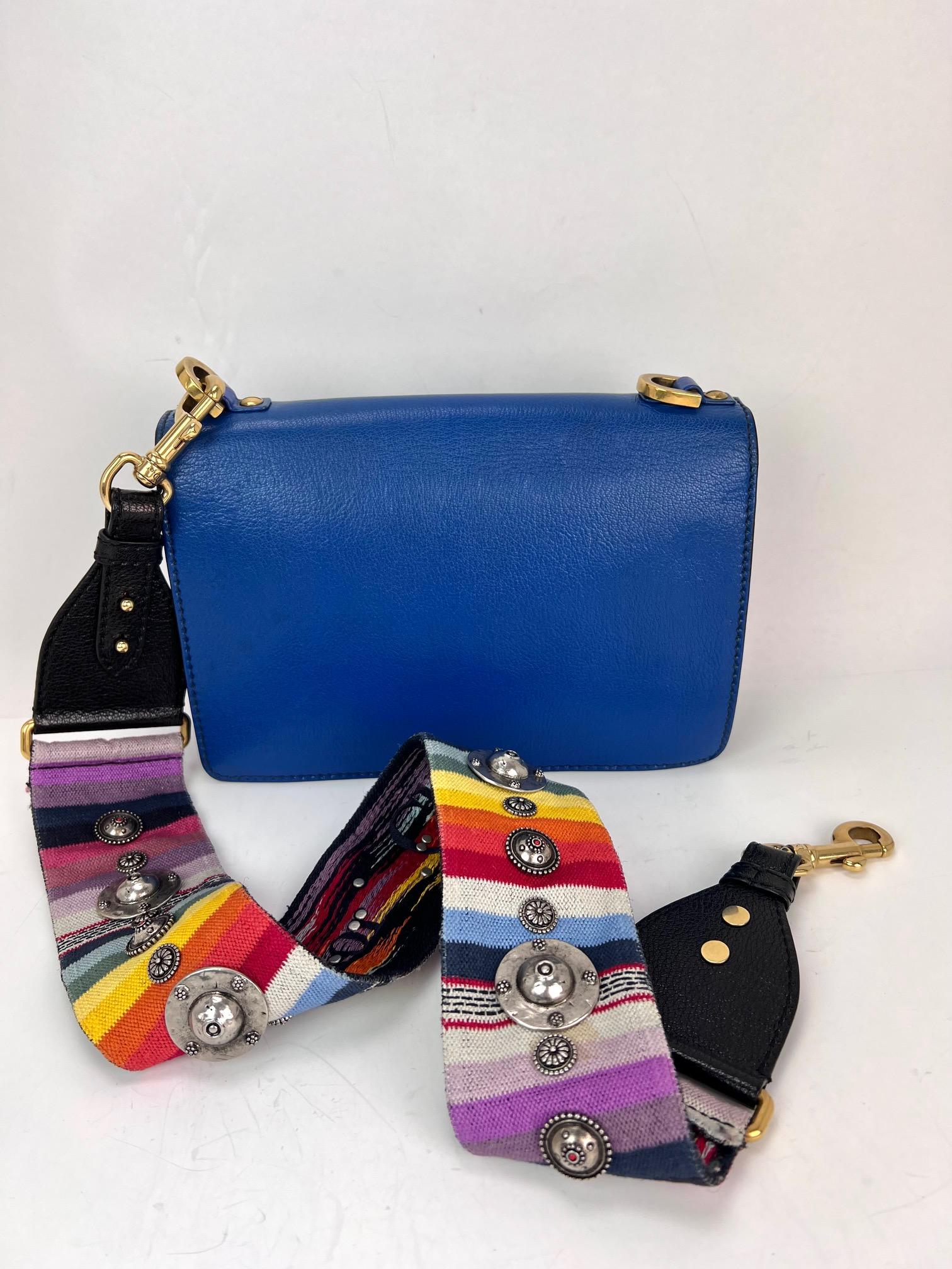 Christian Dior CD J'ADIOR Blue Flap Leather Shoulder Bag For Sale 10