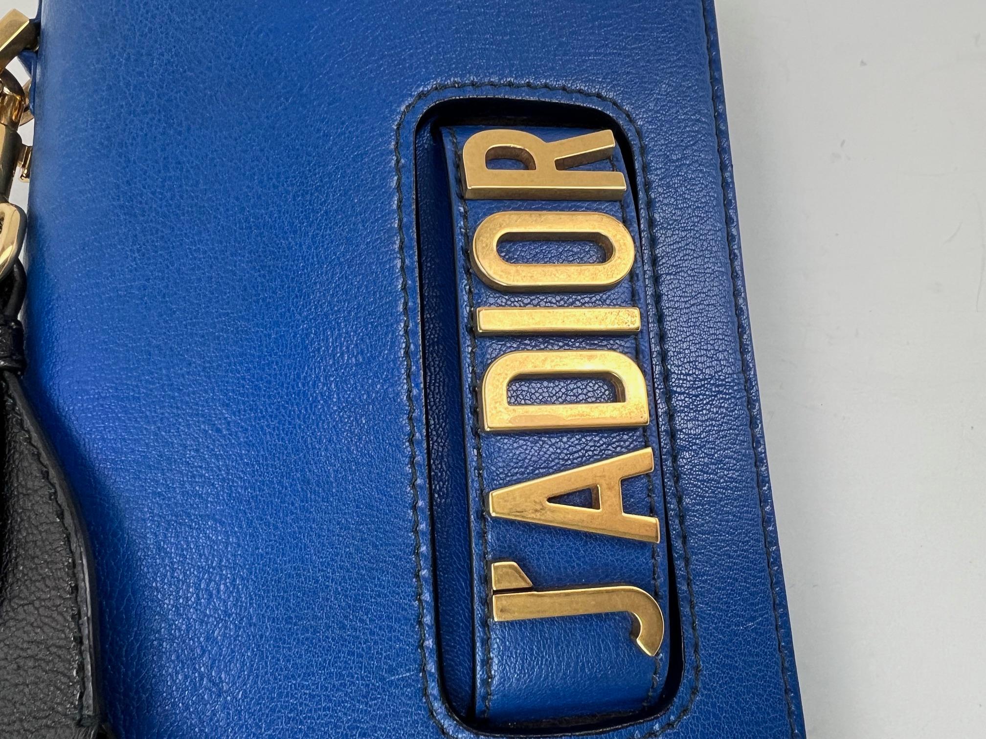 Christian Dior CD J'ADIOR Blue Flap Leather Shoulder Bag For Sale 11