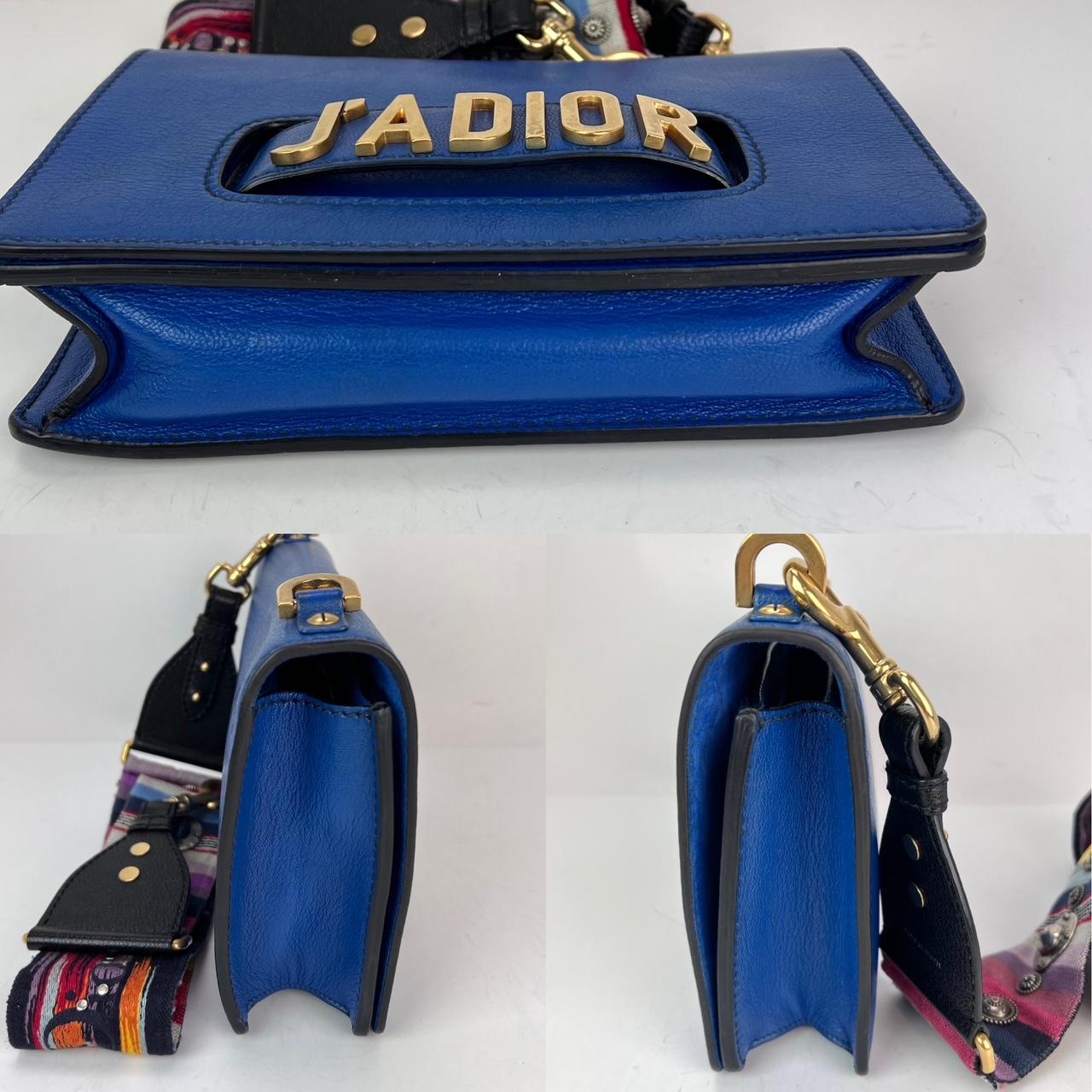 Women's Christian Dior CD J'ADIOR Blue Flap Leather Shoulder Bag For Sale